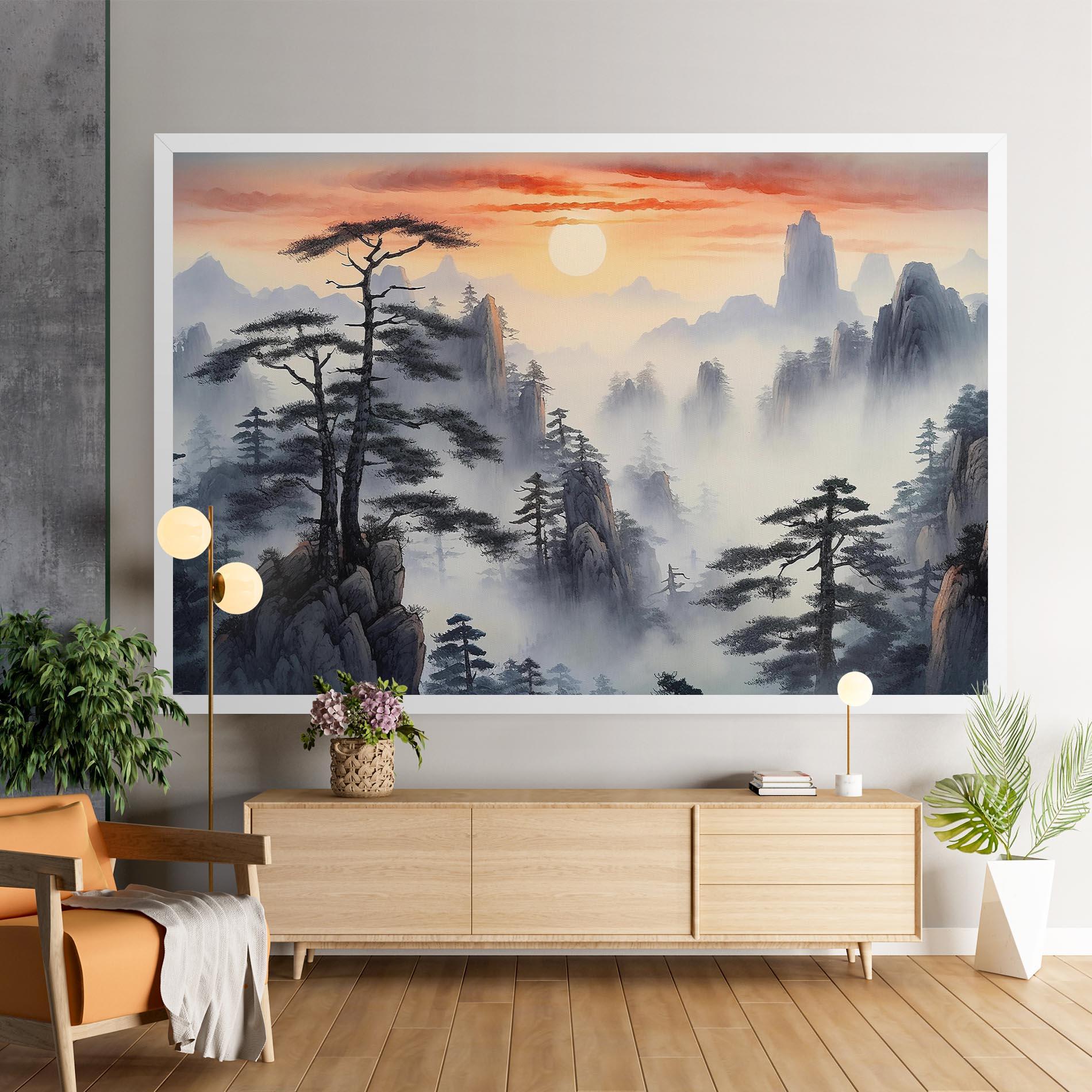 Vászonkép Fog Trees mockup 9