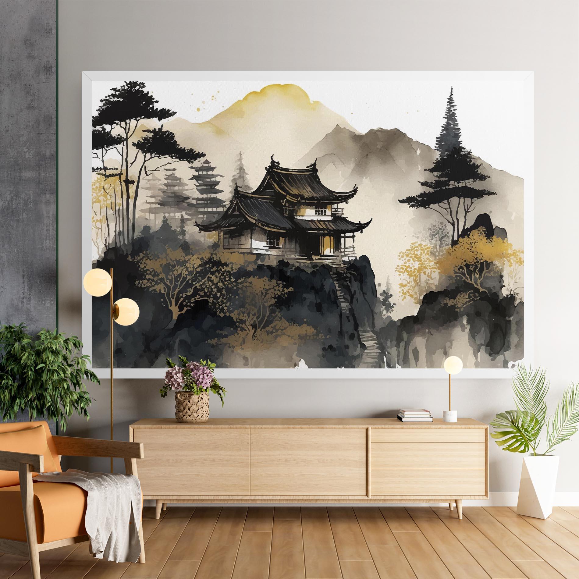 Vászonkép Japanese Temple mockup 9