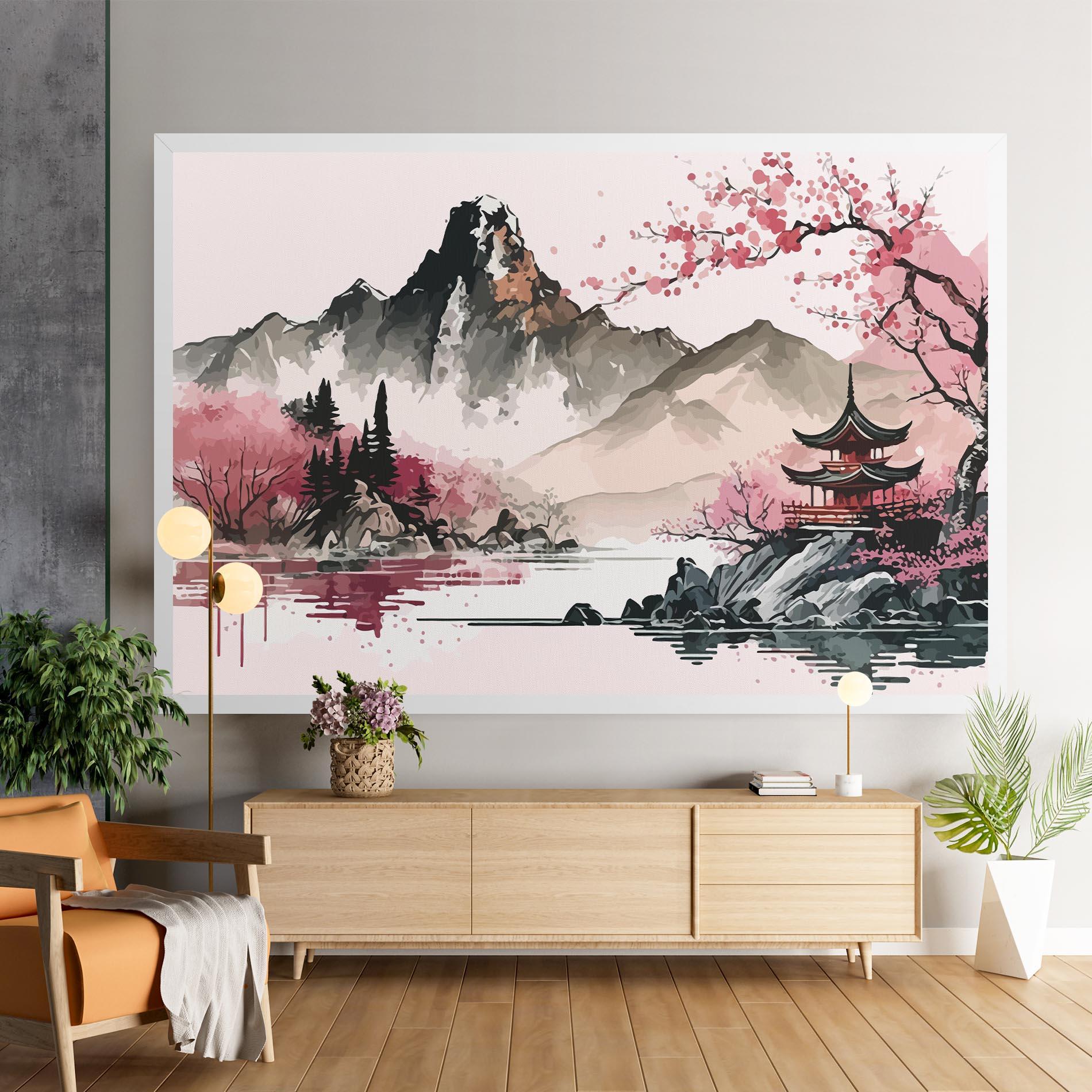 Vászonkép Pink Asian View mockup 9