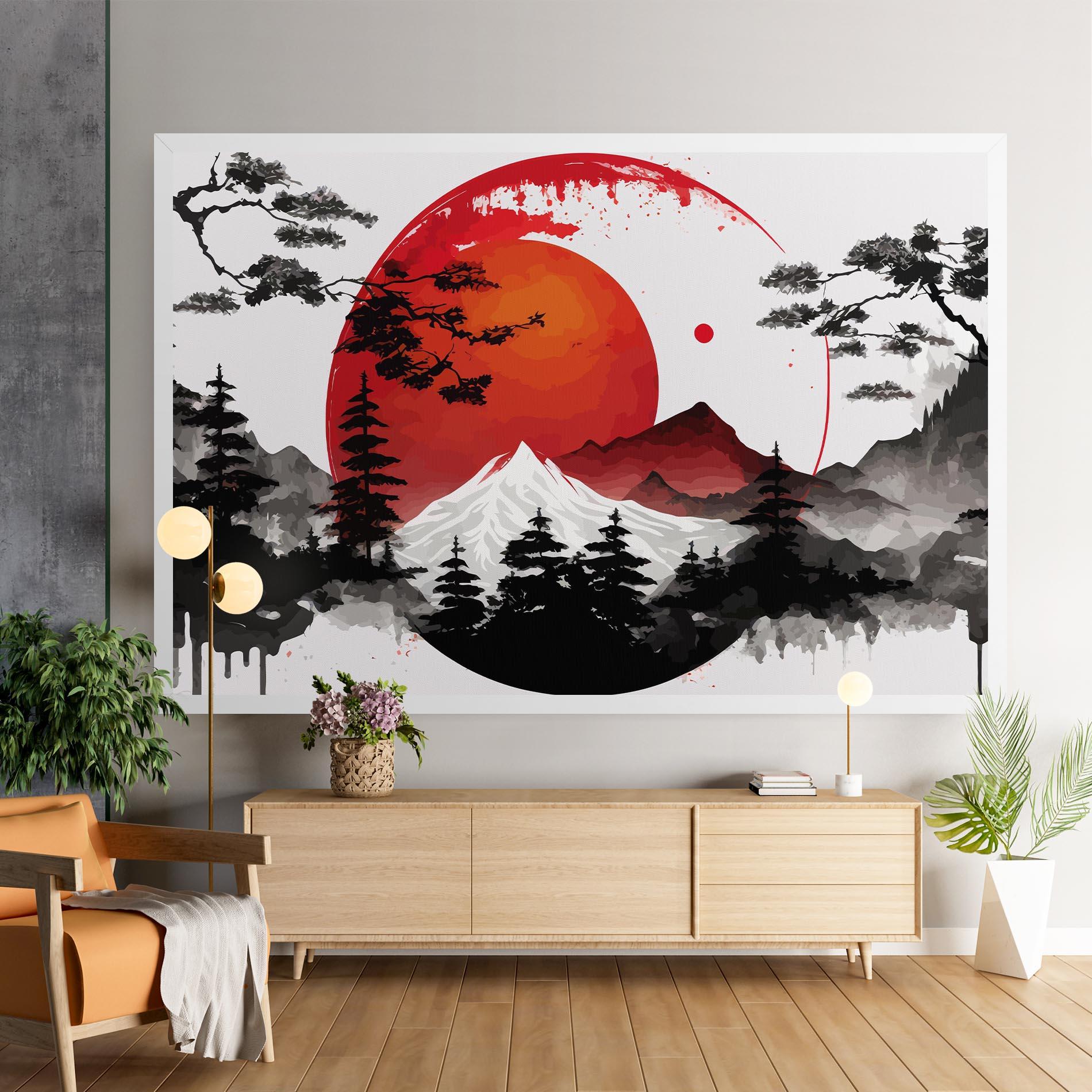Vászonkép Yin Yang Mountain mockup 9