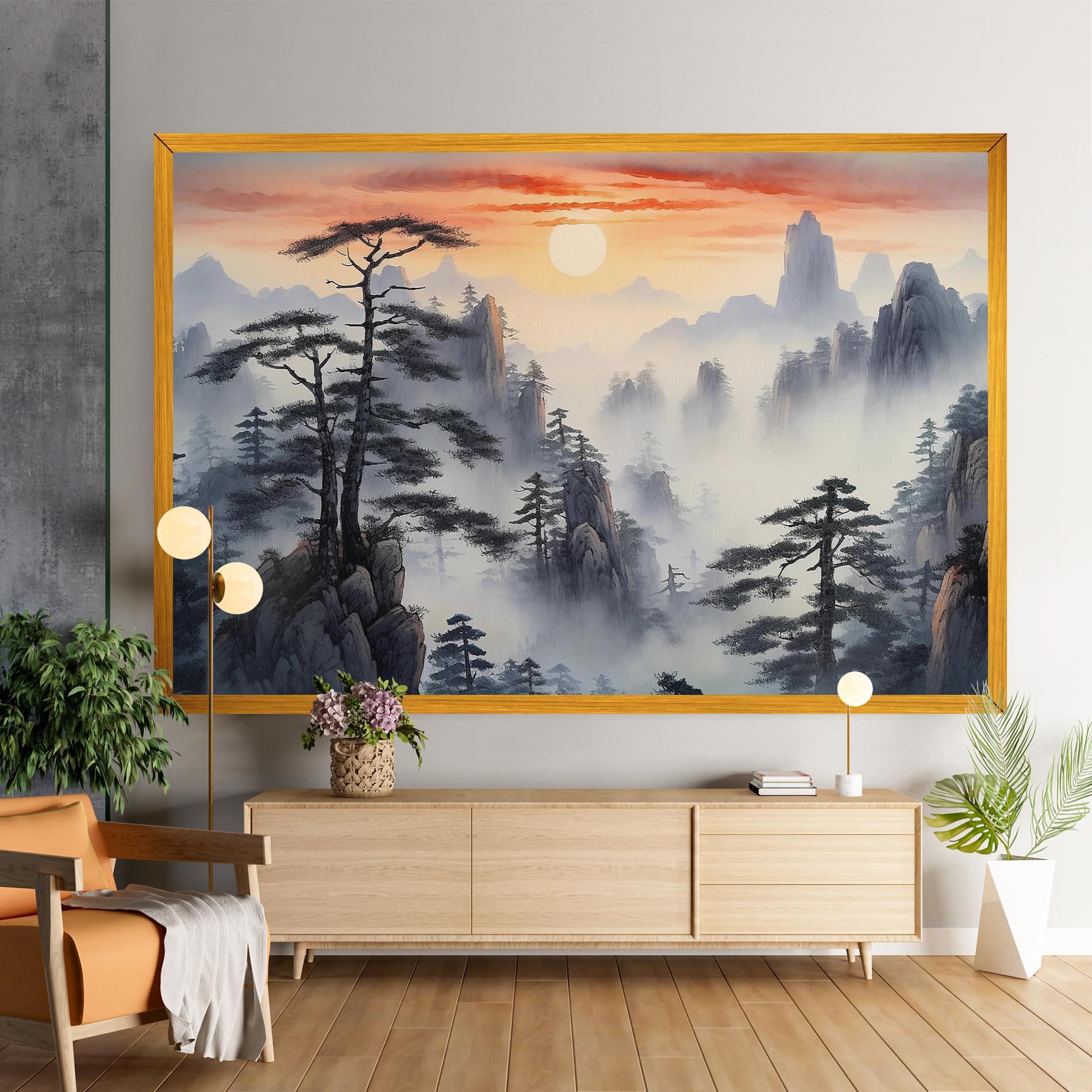 Vászonkép Fog Trees mockup 9