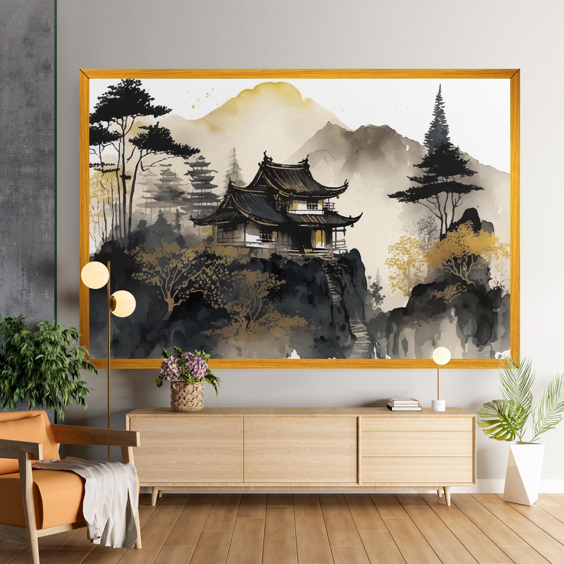 Vászonkép Japanese Temple mockup 9