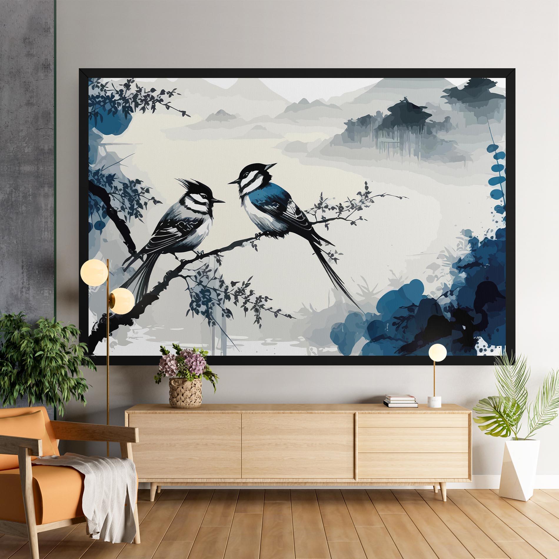 Vászonkép Asiatic Blue Bird mockup 9
