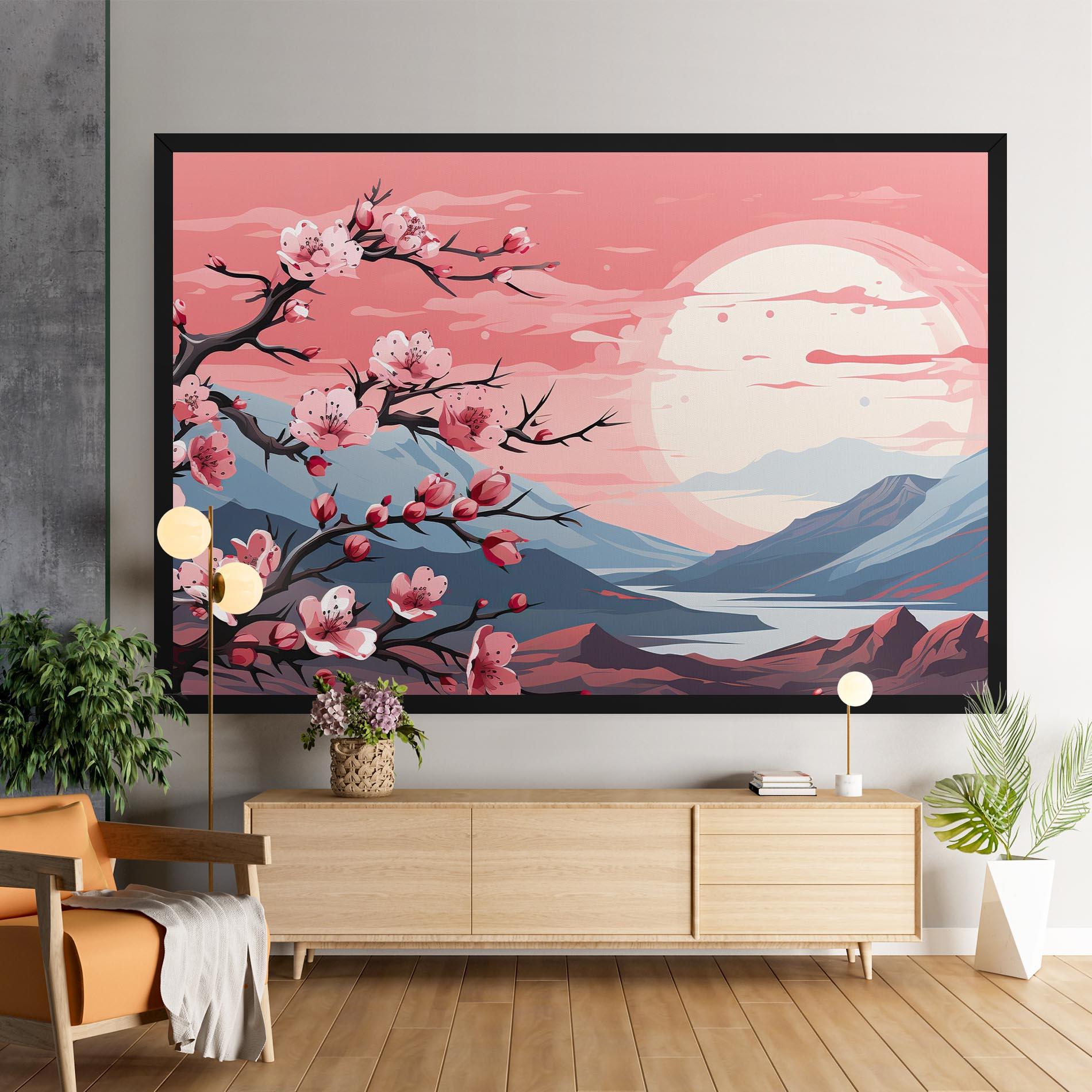 Vászonkép Chinese Cherry Blossoms mockup 9