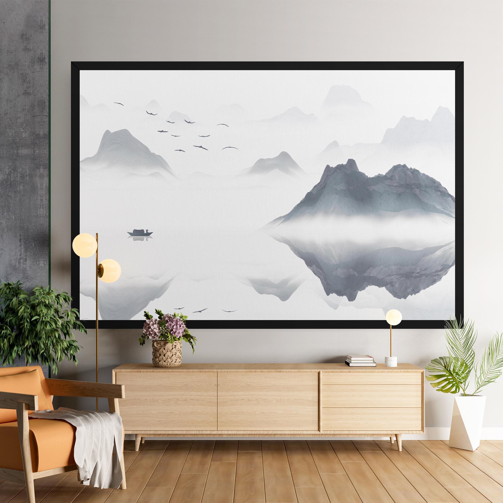 Vászonkép Chinese Style Mountains mockup 9