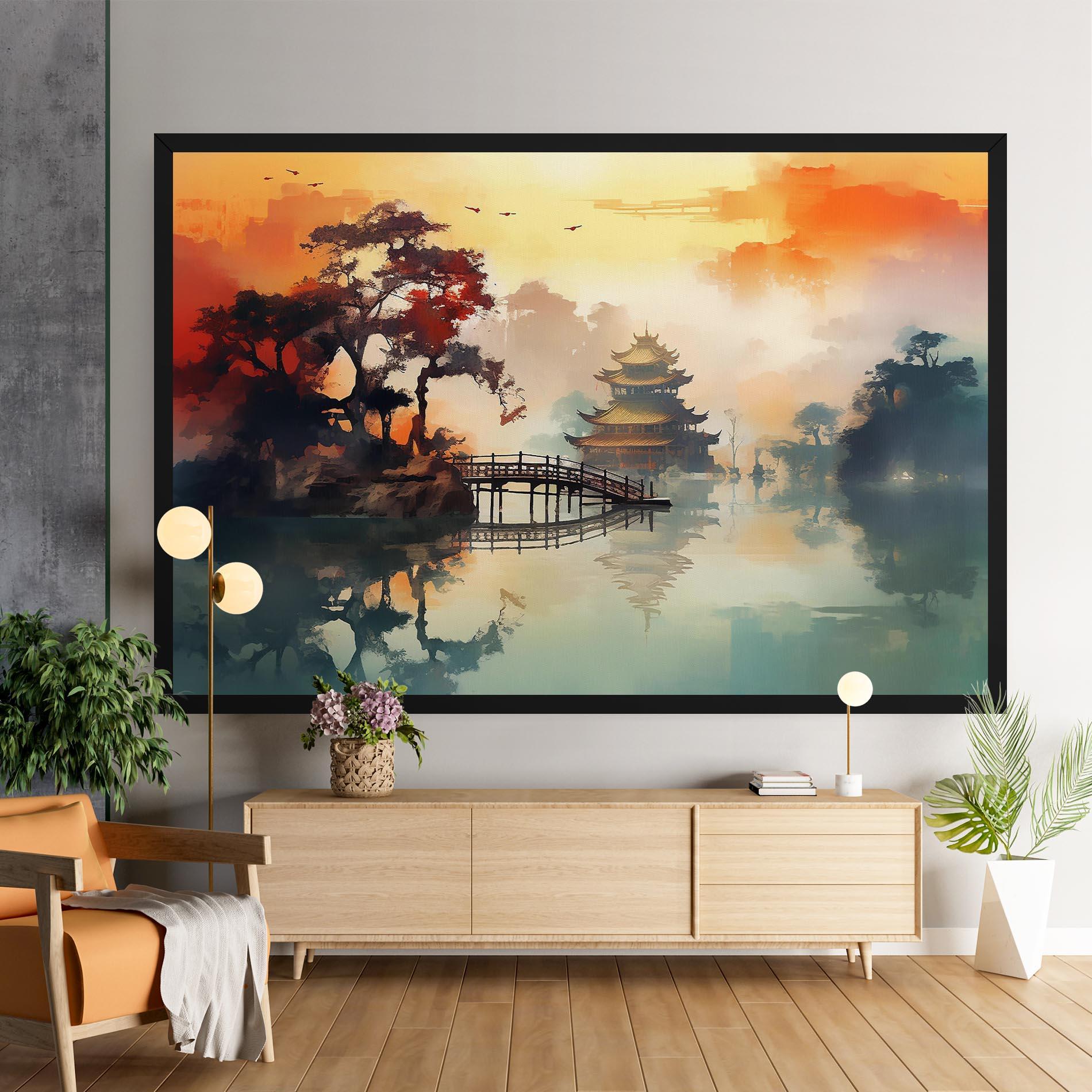 Vászonkép Sunset Fog Water mockup 9