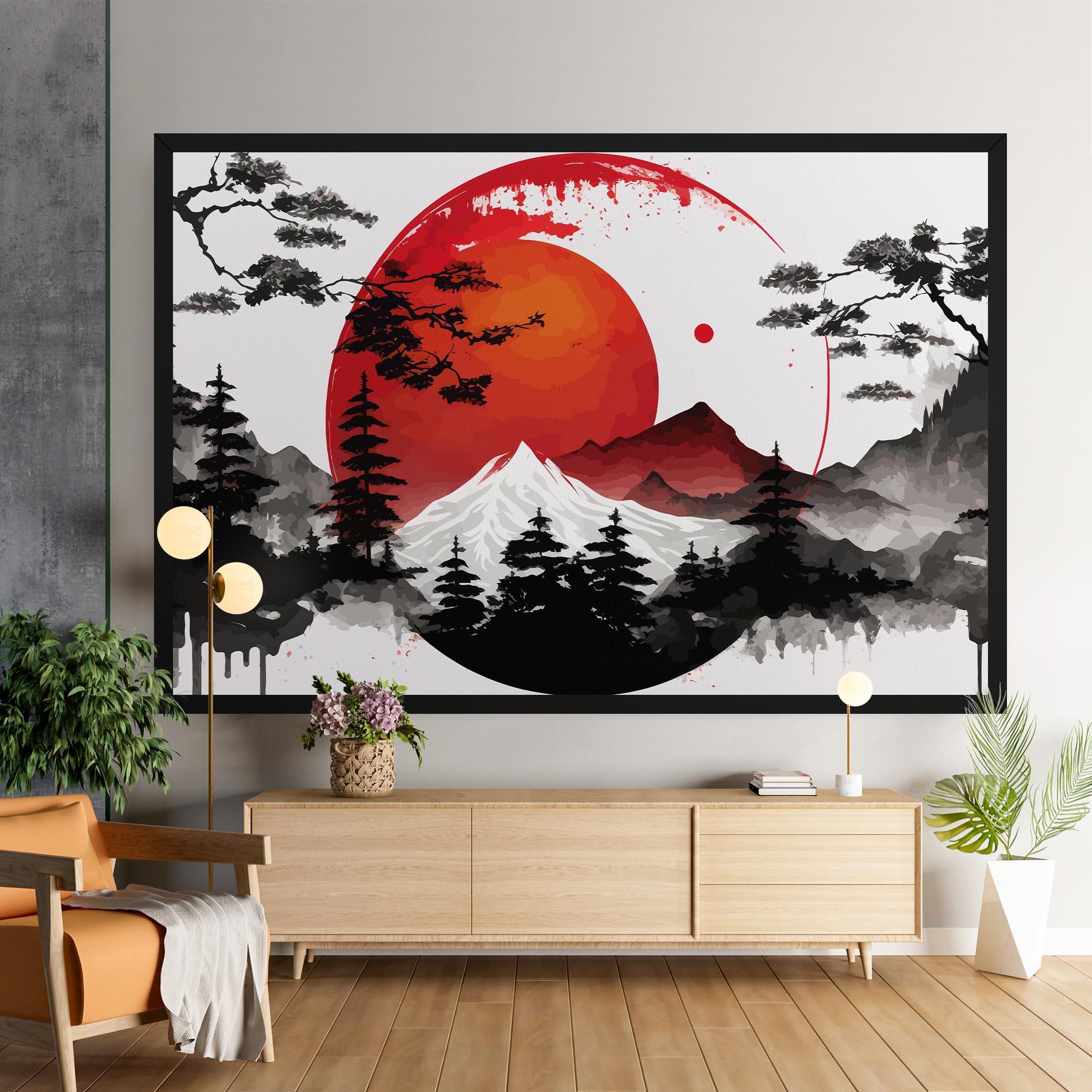 Vászonkép Yin Yang Mountain mockup 9