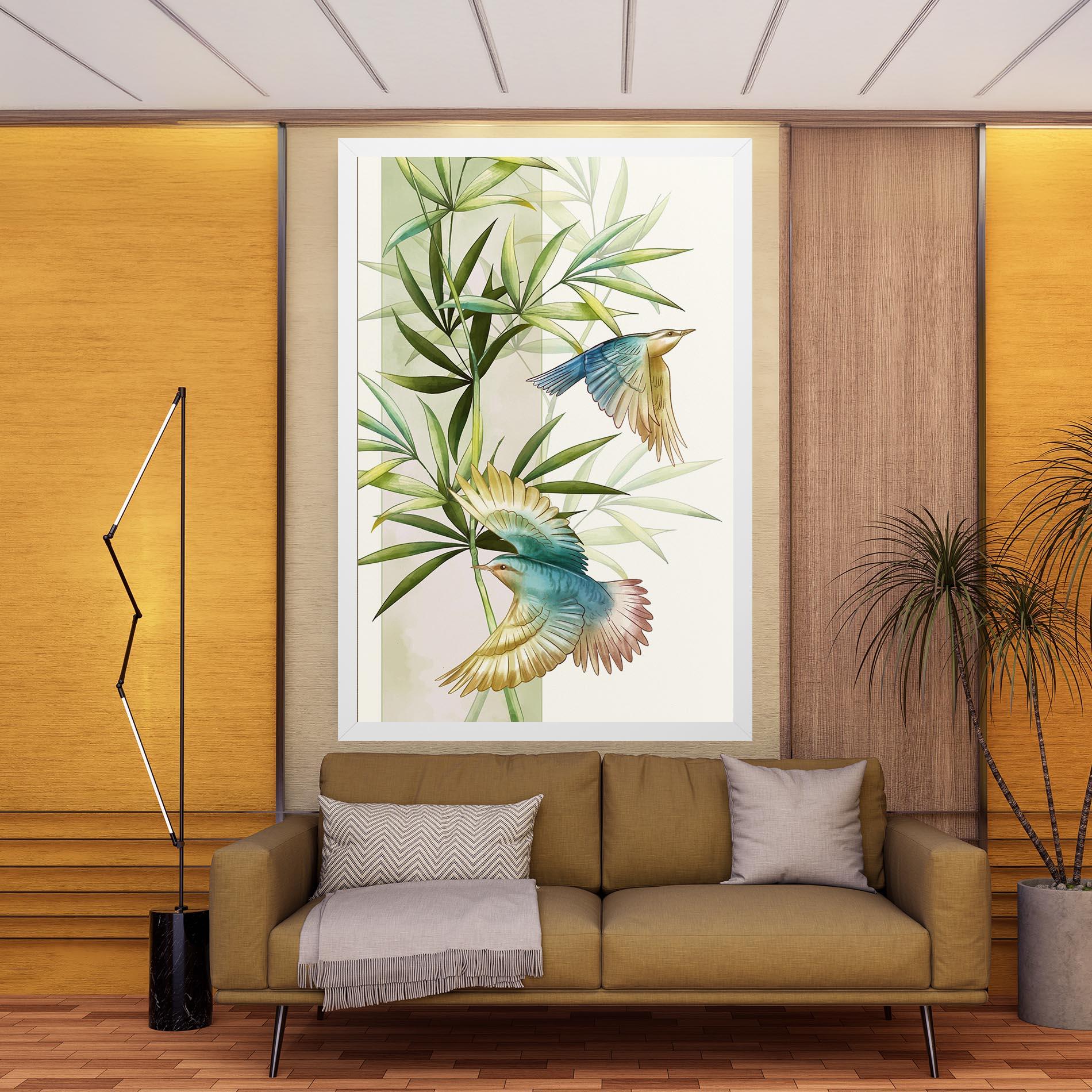 Vászonkép Asiatic Blue Birds mockup 9