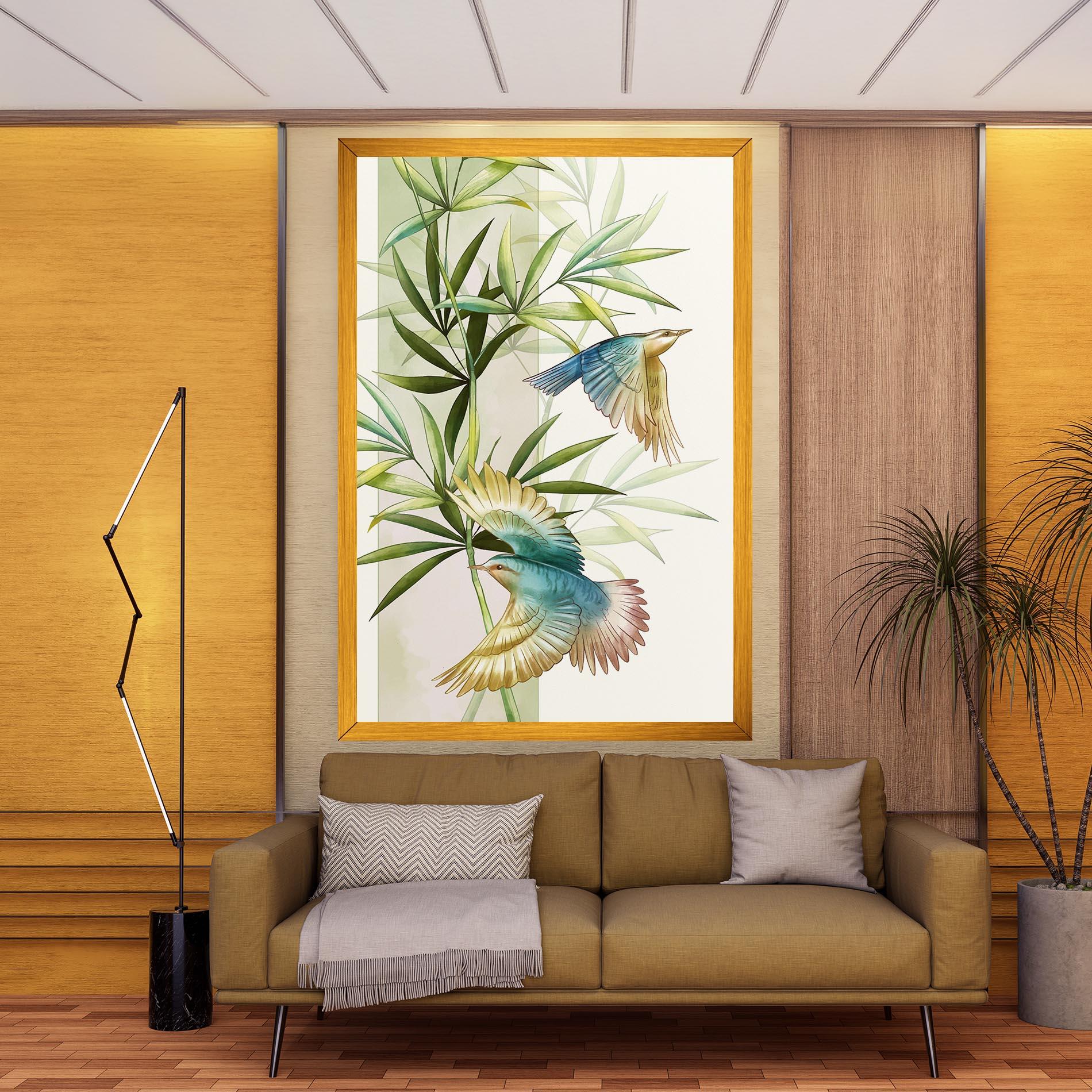 Vászonkép Asiatic Blue Birds mockup 9