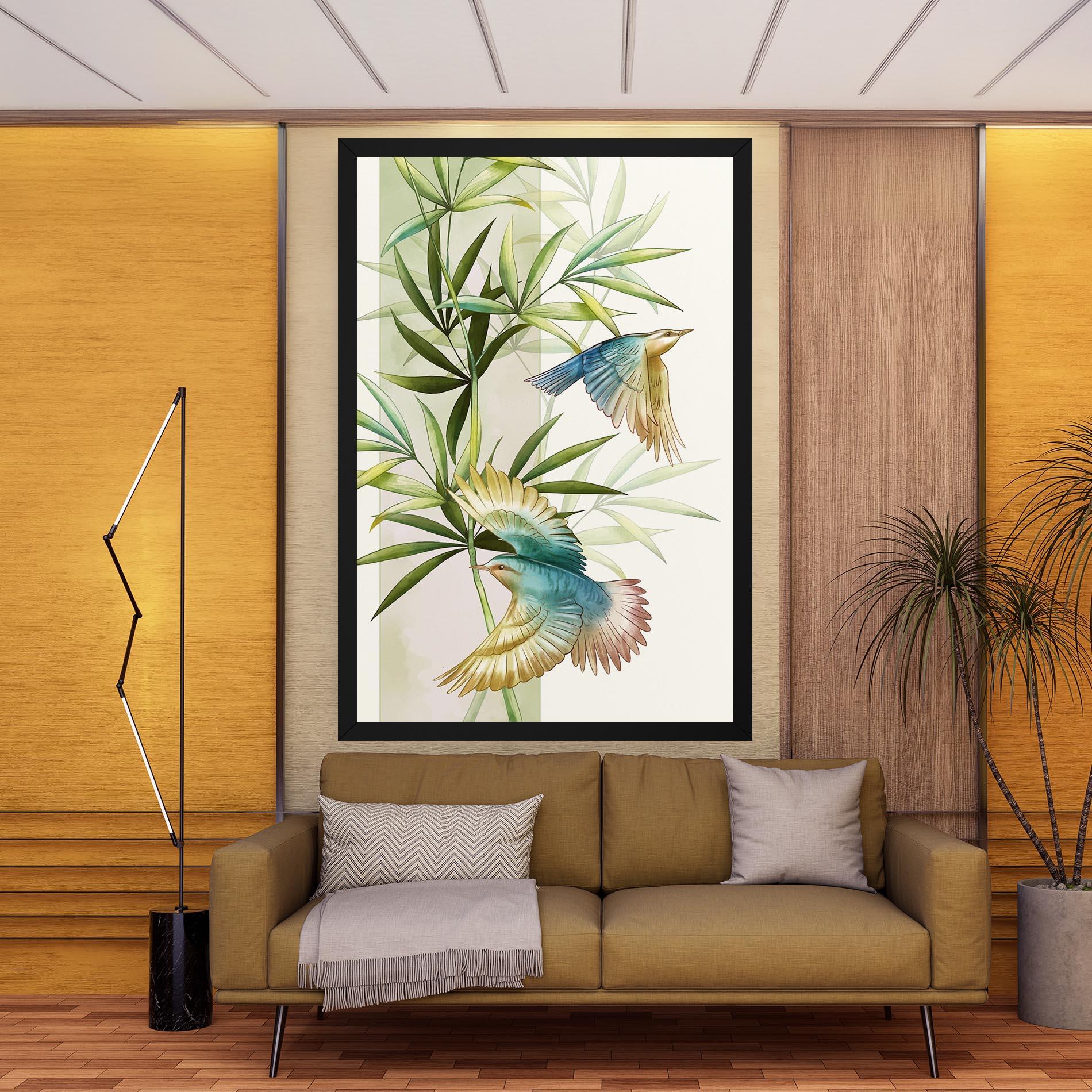 Vászonkép Asiatic Blue Birds mockup 9