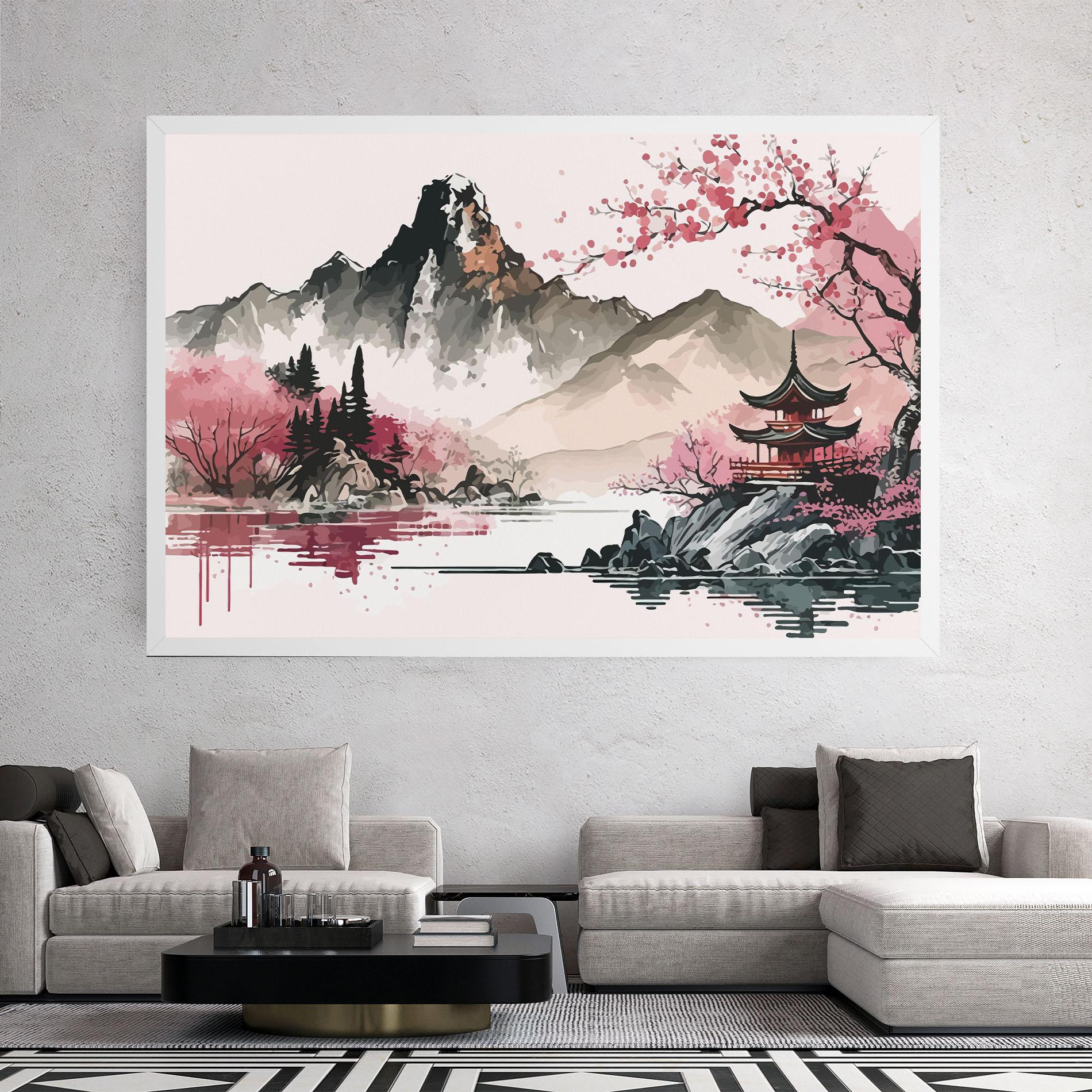 Vászonkép Pink Asian View mockup 2