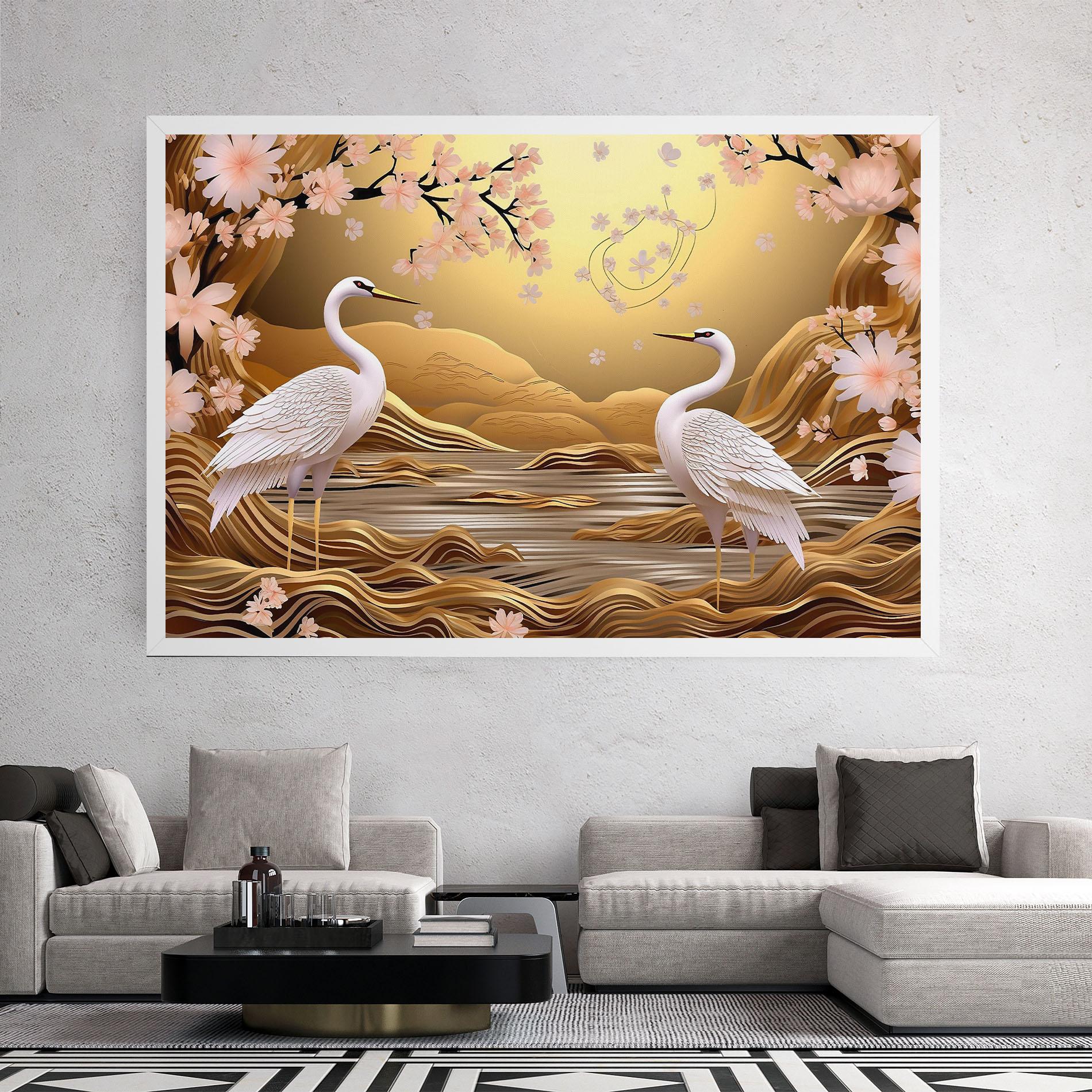 Vászonkép Pink Chinese Flowers mockup 2