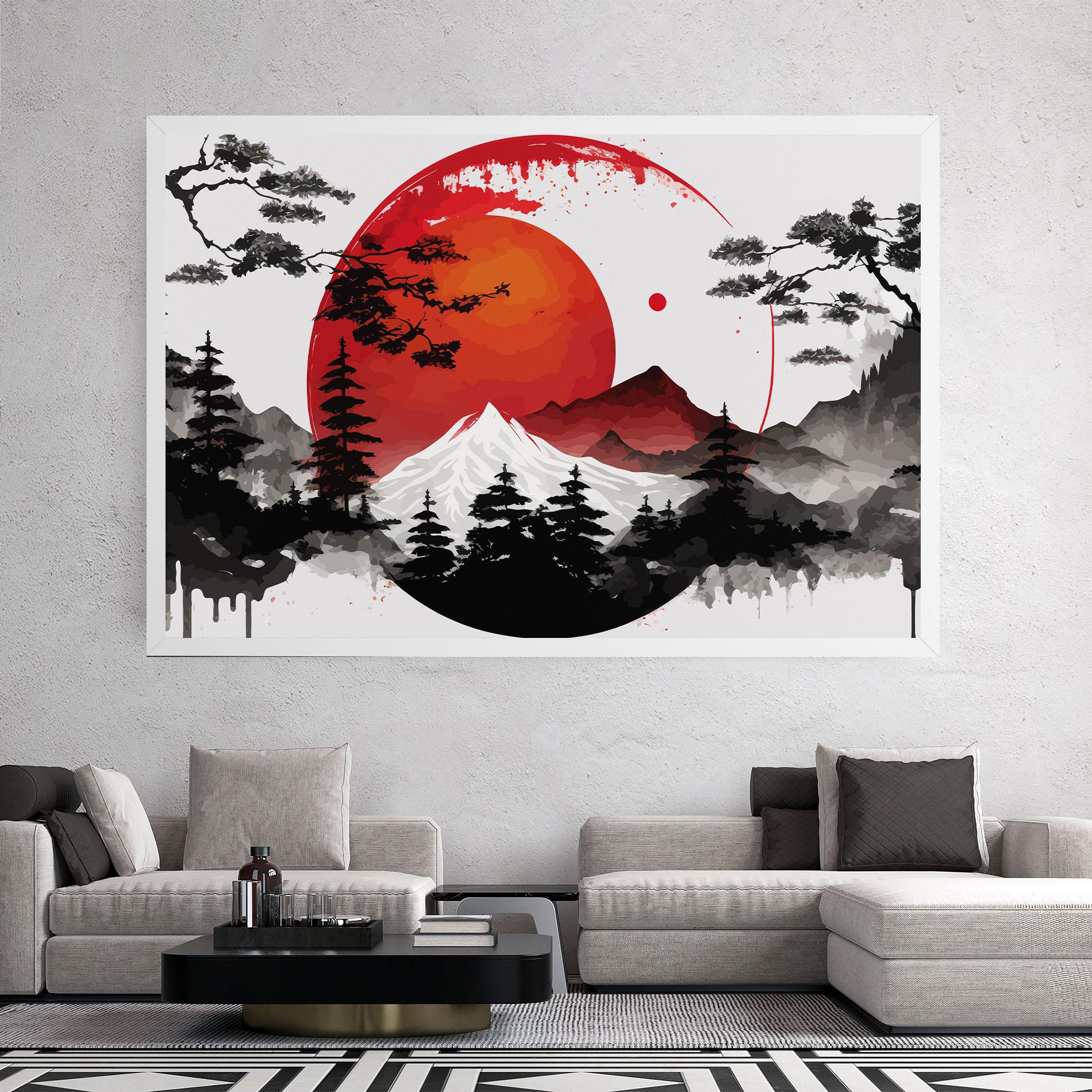 Vászonkép Yin Yang Mountain mockup 2