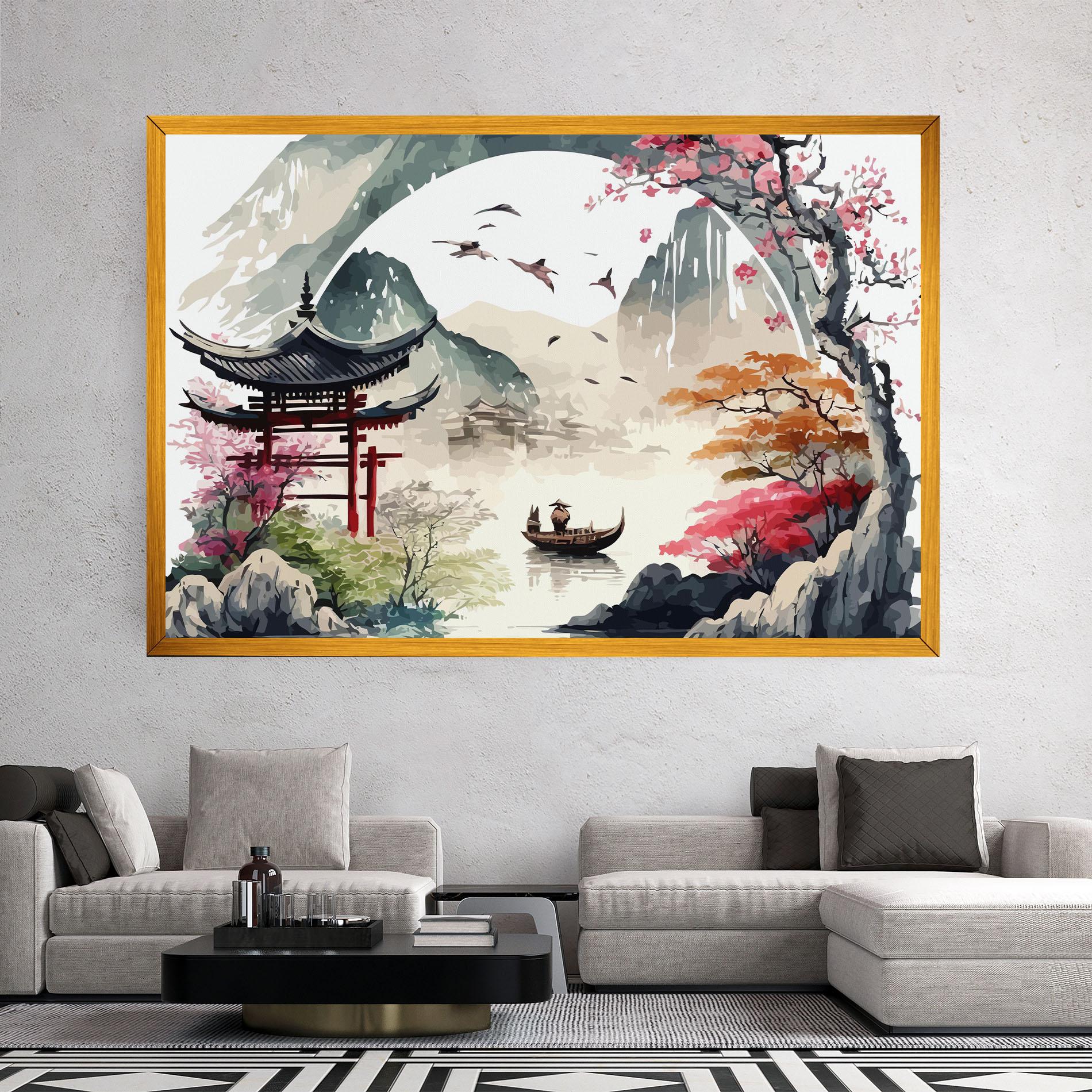 Vászonkép Beautiful Asiatic View mockup 2
