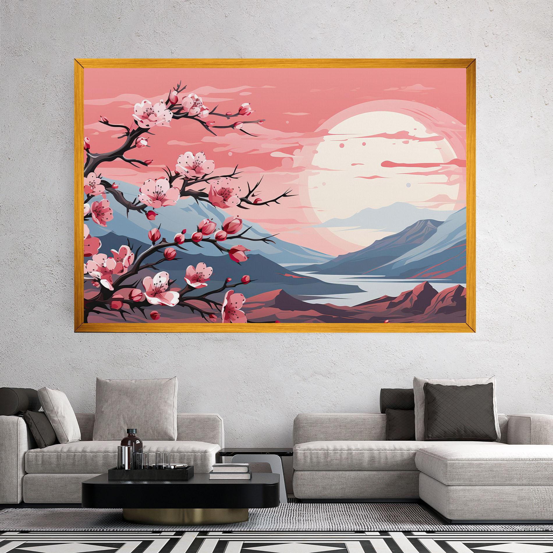 Vászonkép Chinese Cherry Blossoms mockup 2