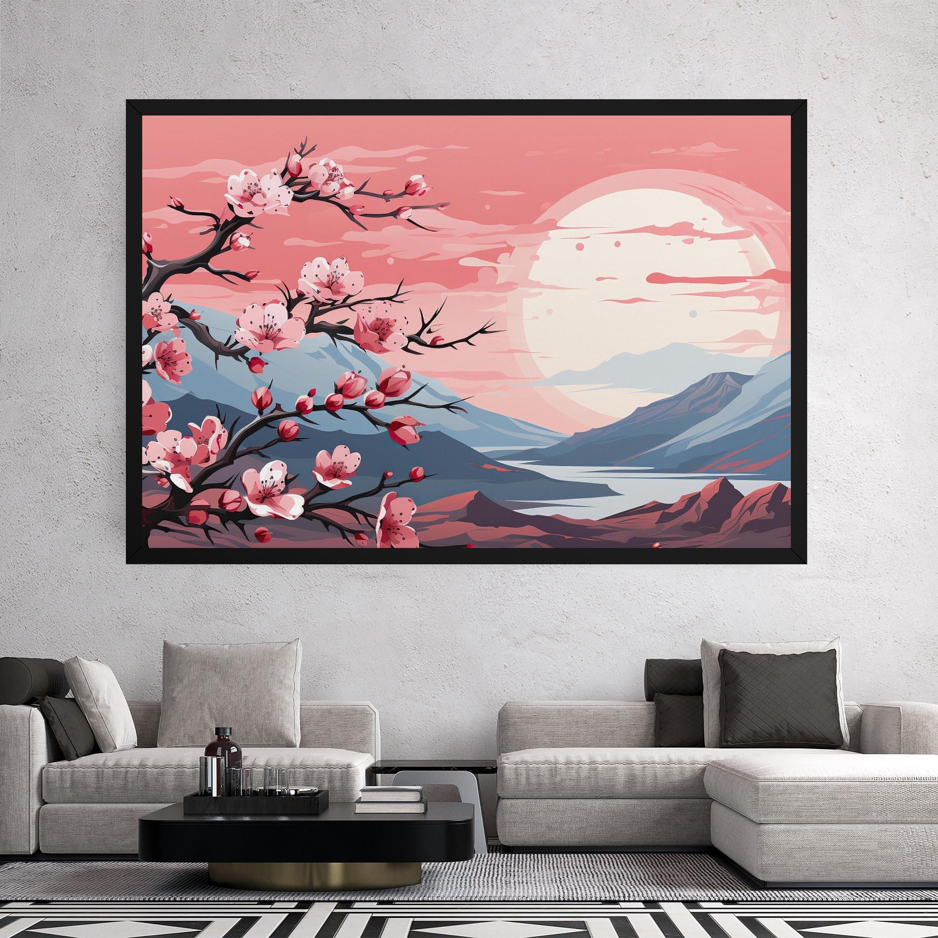 Vászonkép Chinese Cherry Blossoms mockup 2