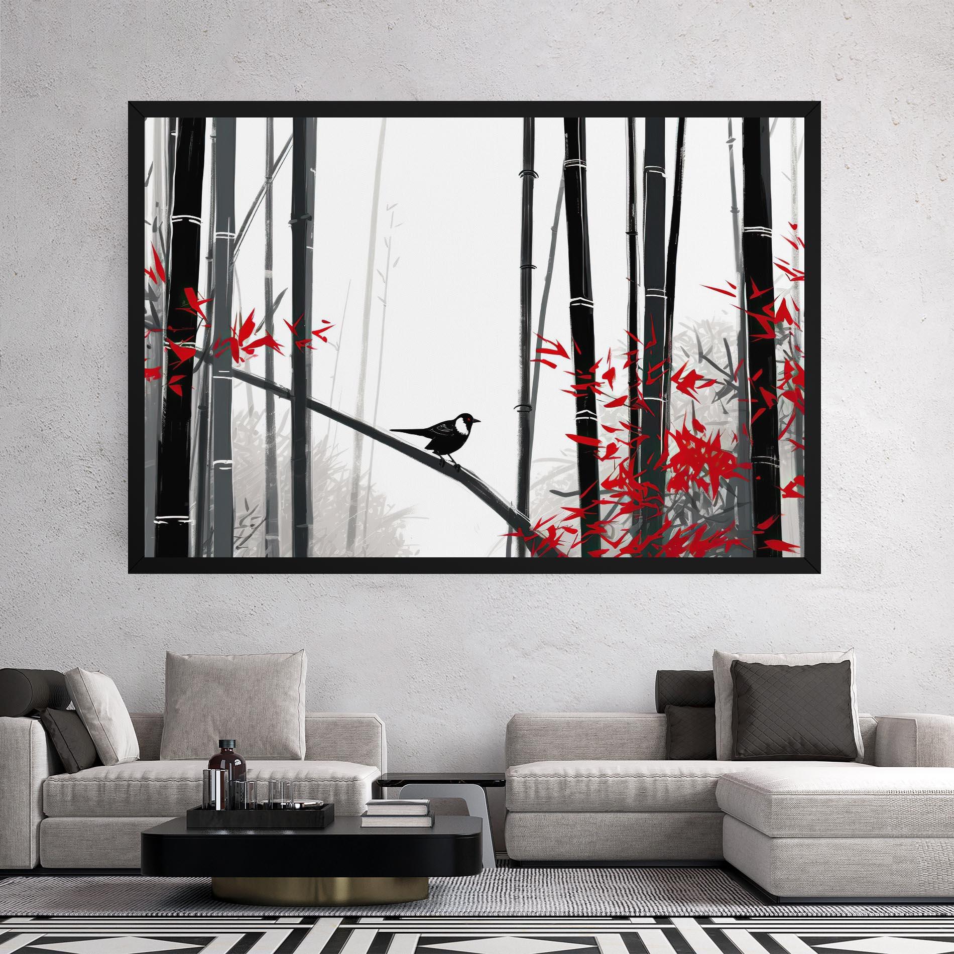 Vászonkép Chinese Red Leafs mockup 2