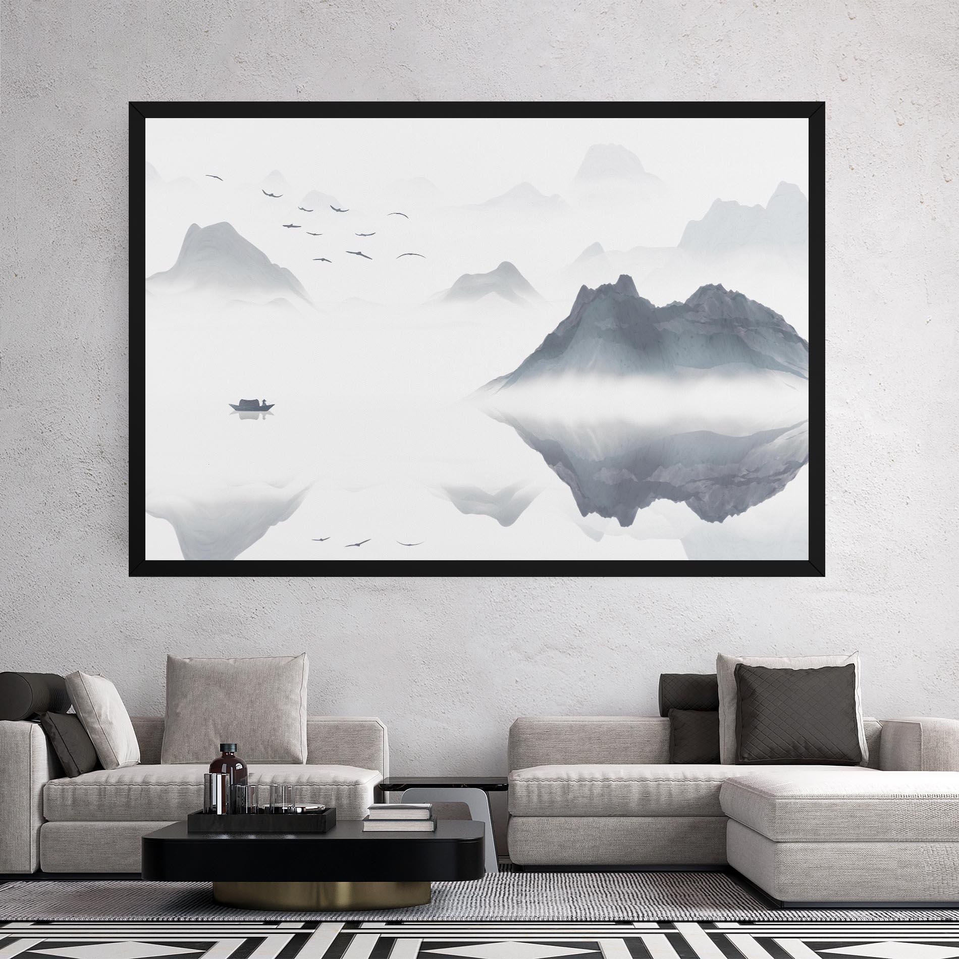 Vászonkép Chinese Style Mountains mockup 2