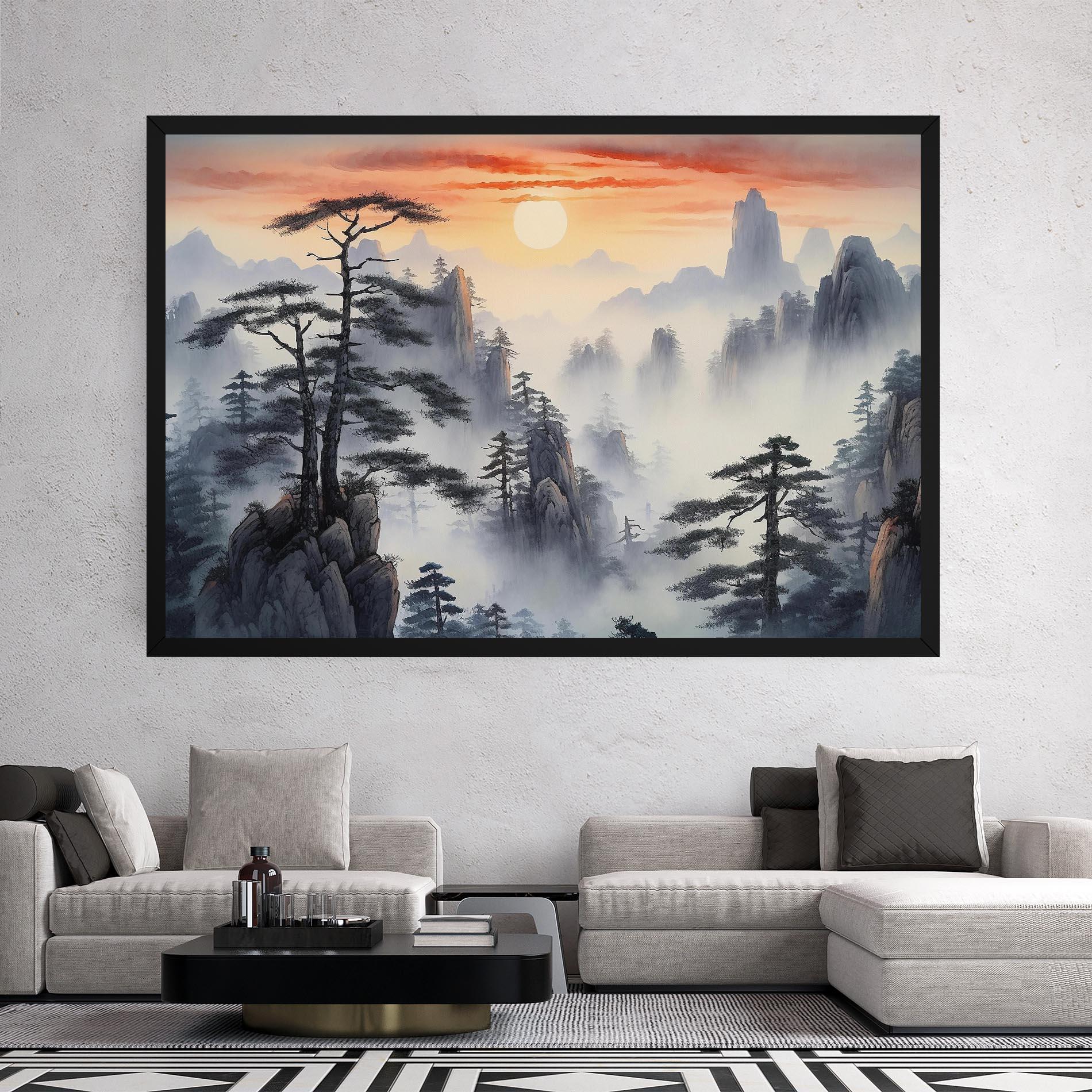 Vászonkép Fog Trees mockup 2