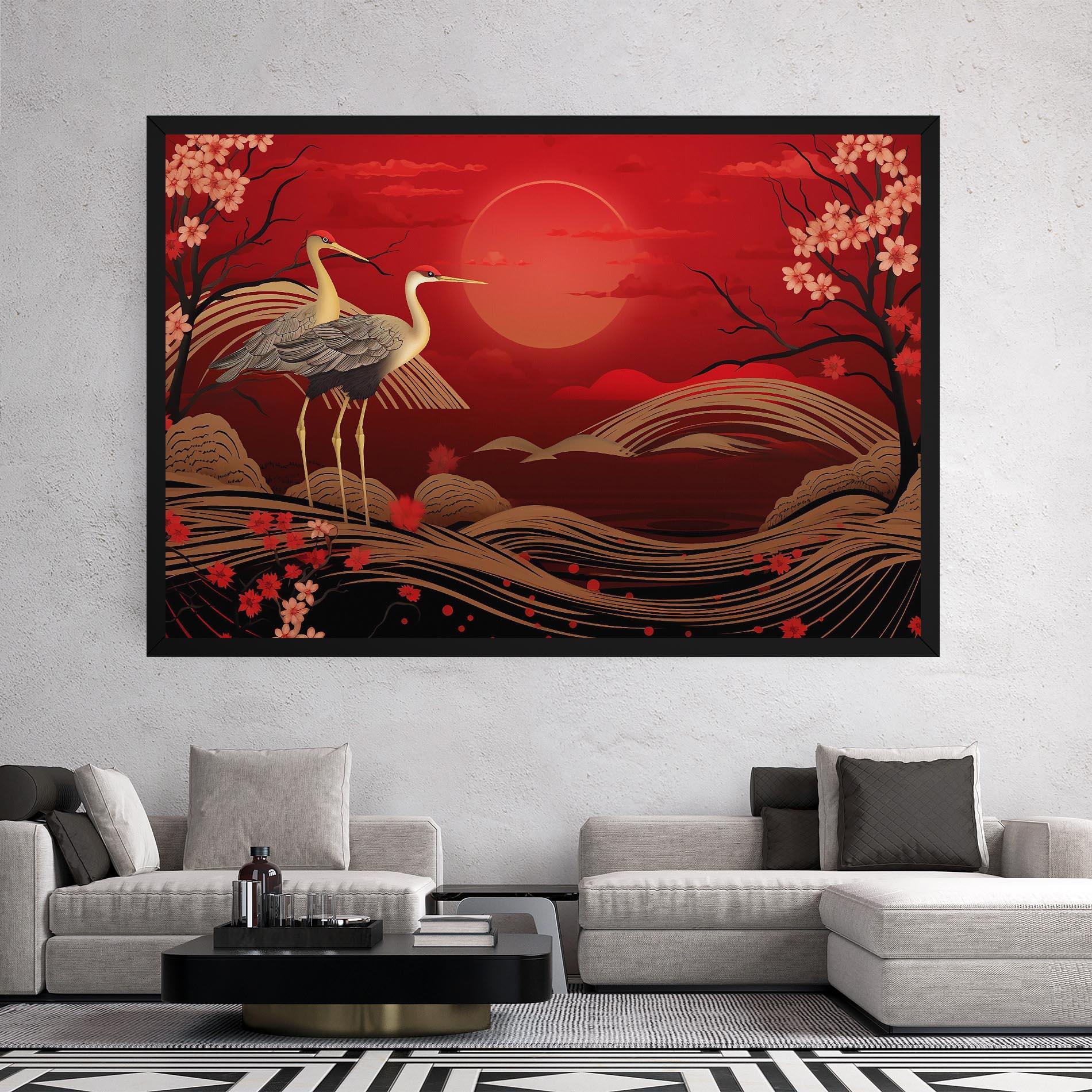 Vászonkép Gold Landscape Painting mockup 2