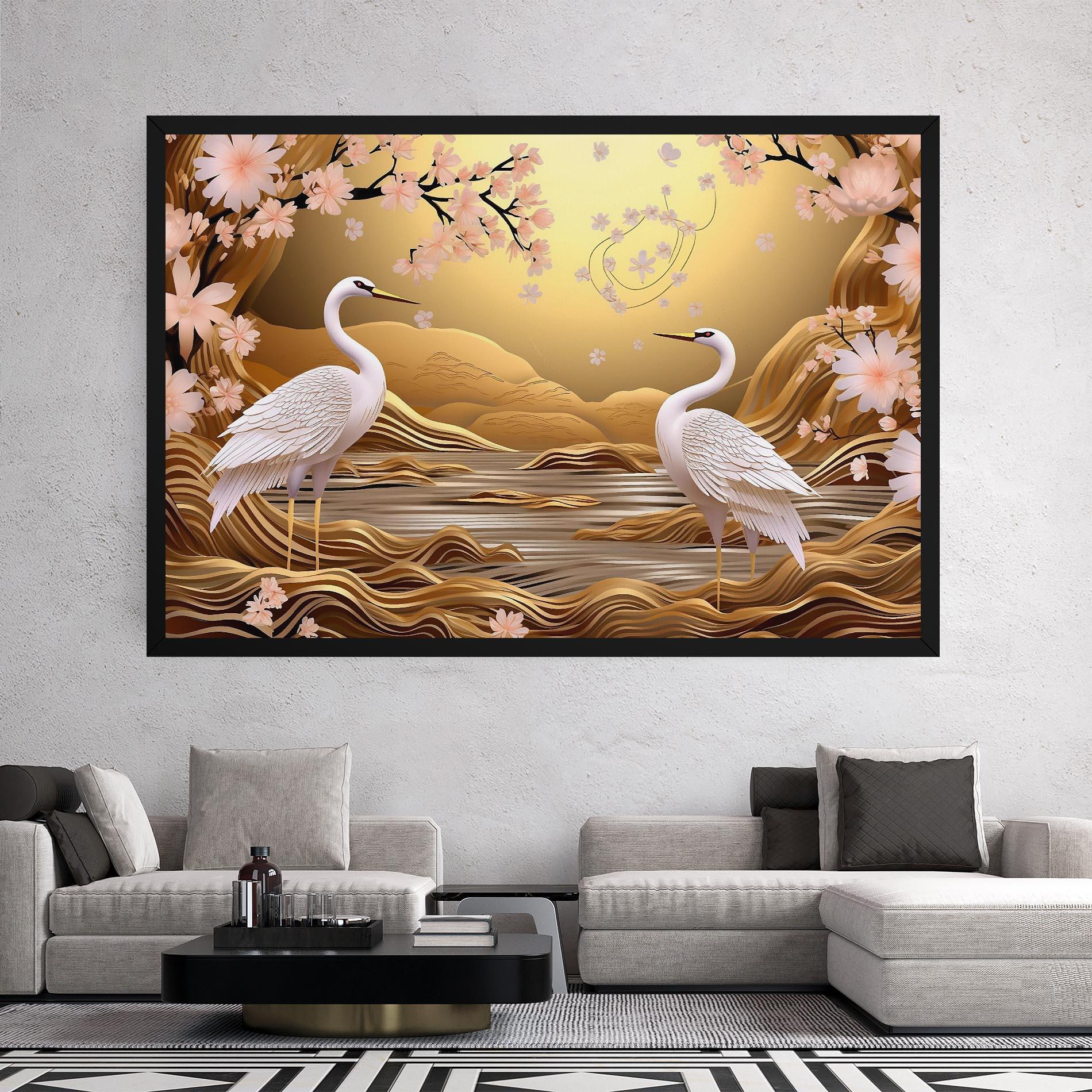 Vászonkép Pink Chinese Flowers mockup 2