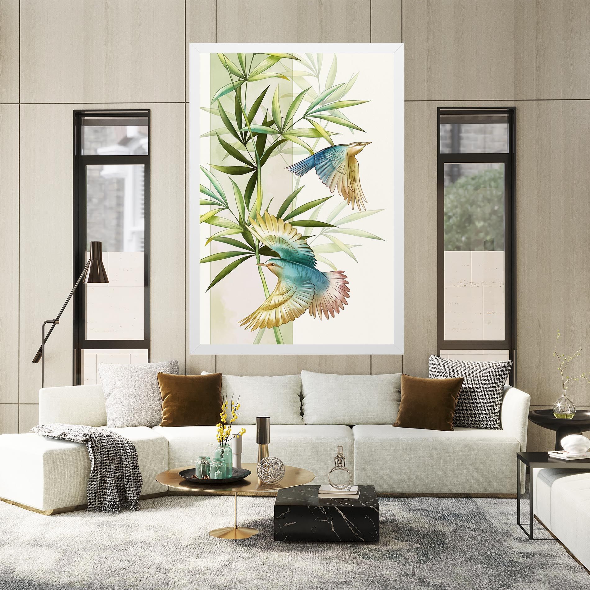 Asiatic Blue Birds mockup 2