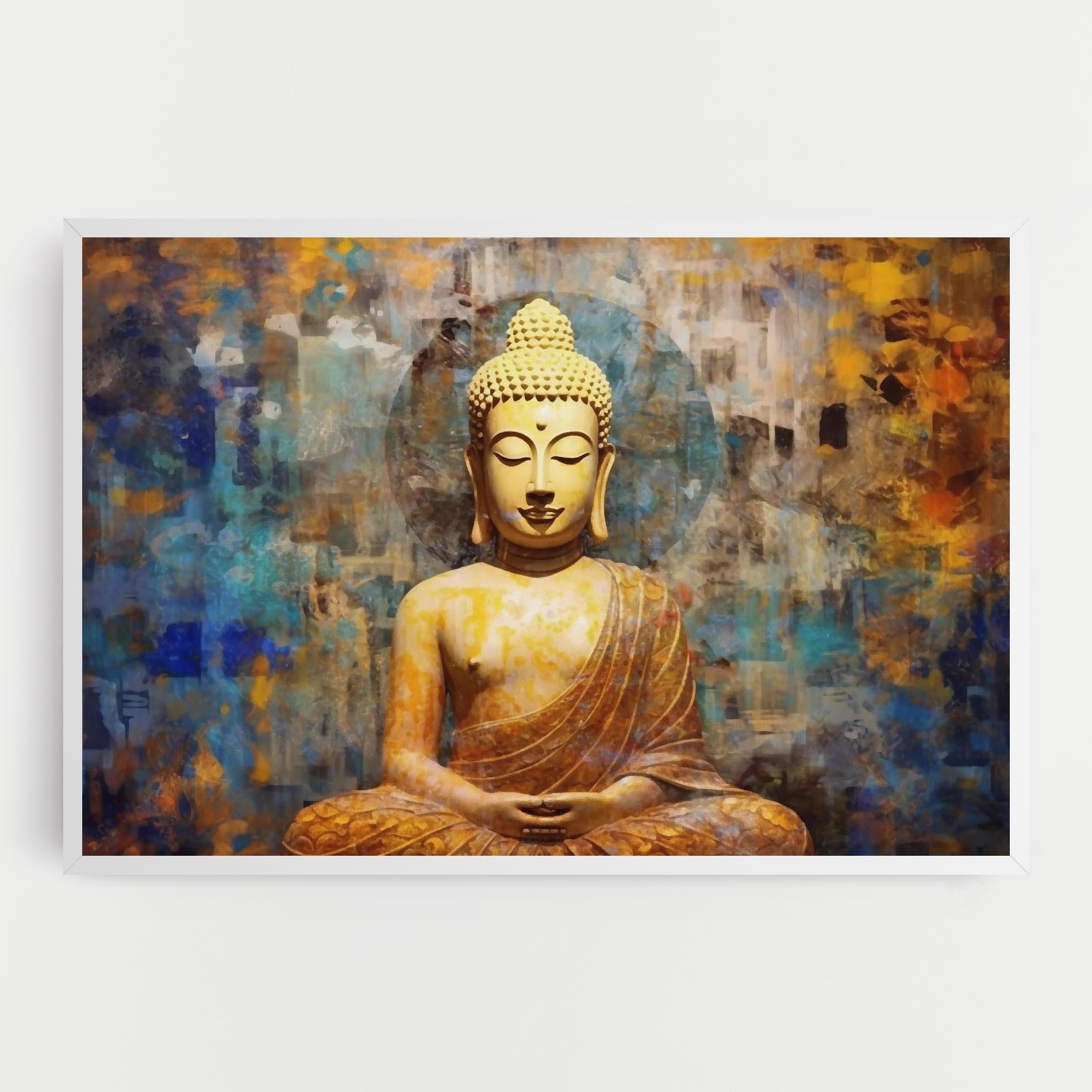 Vászonkép Buddha Blue Gold mockup 0