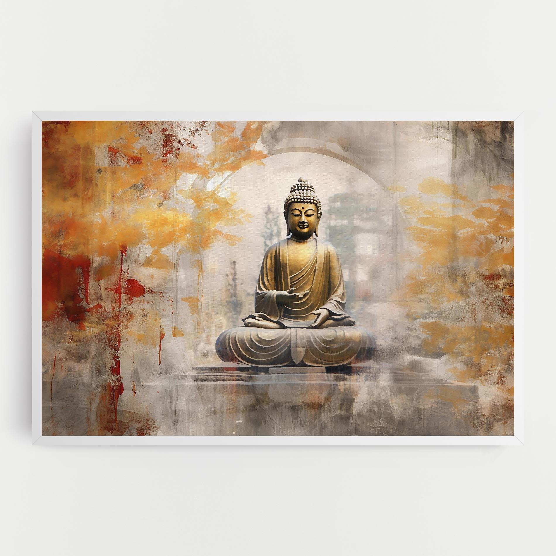 Vászonkép Grey Gold Buddha mockup 0