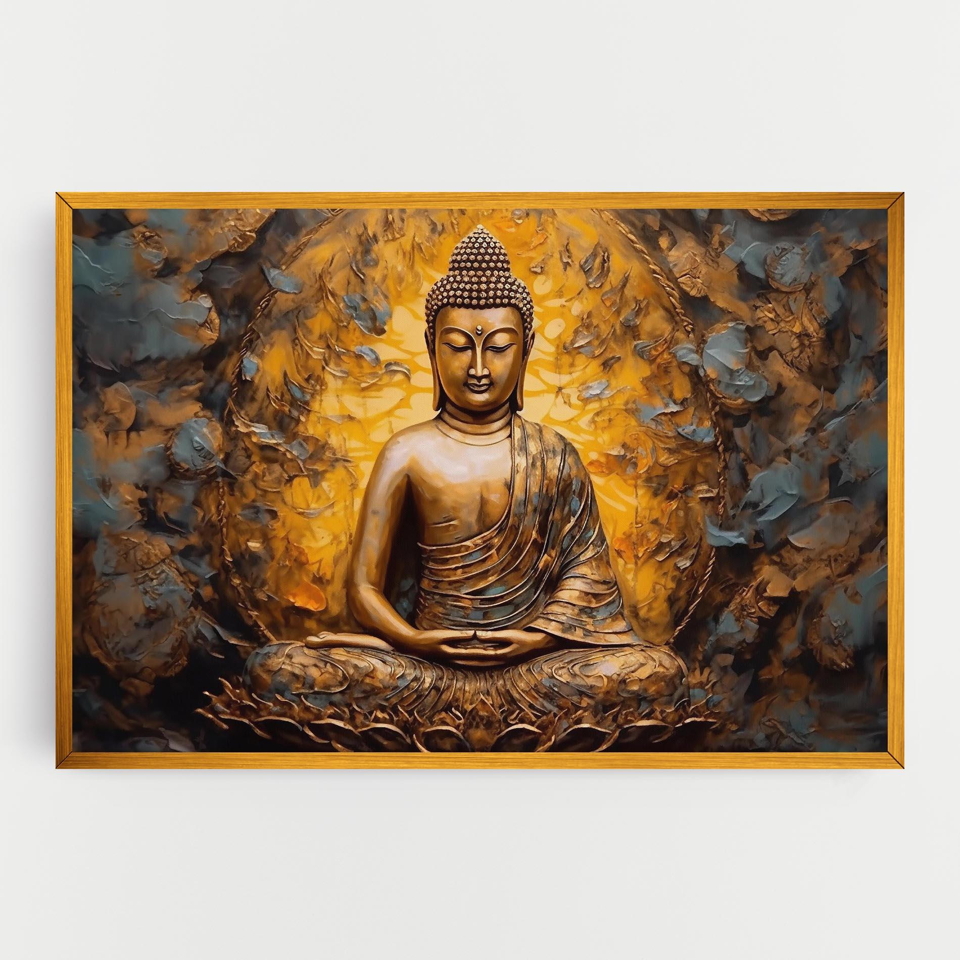 Vászonkép Gold Grey Buddha mockup 0