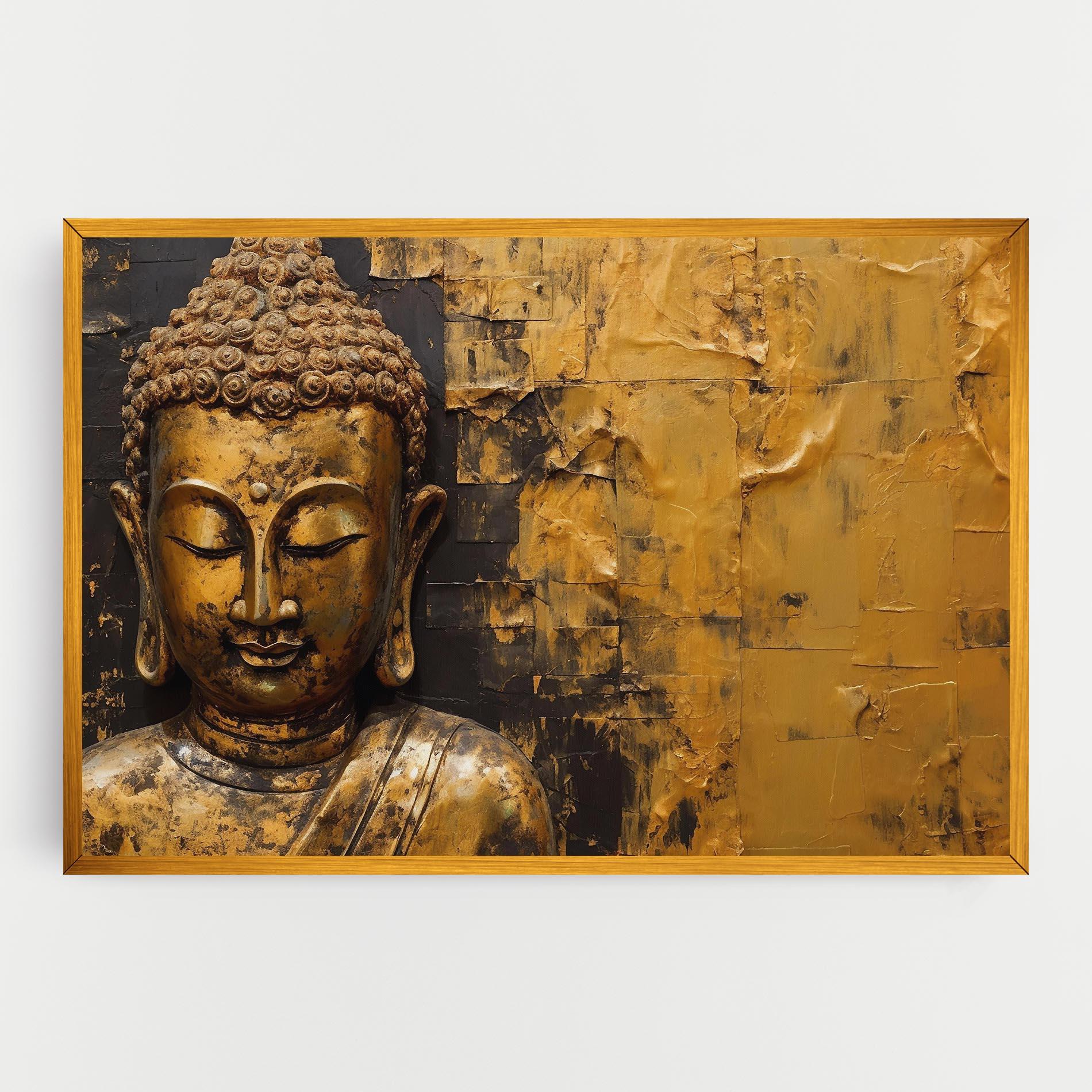 Vászonkép Gold Paint Buddha mockup 0