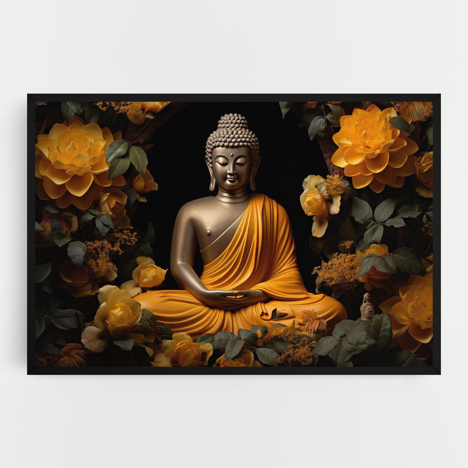 Vászonkép Gold Buddha Flower mockup 0