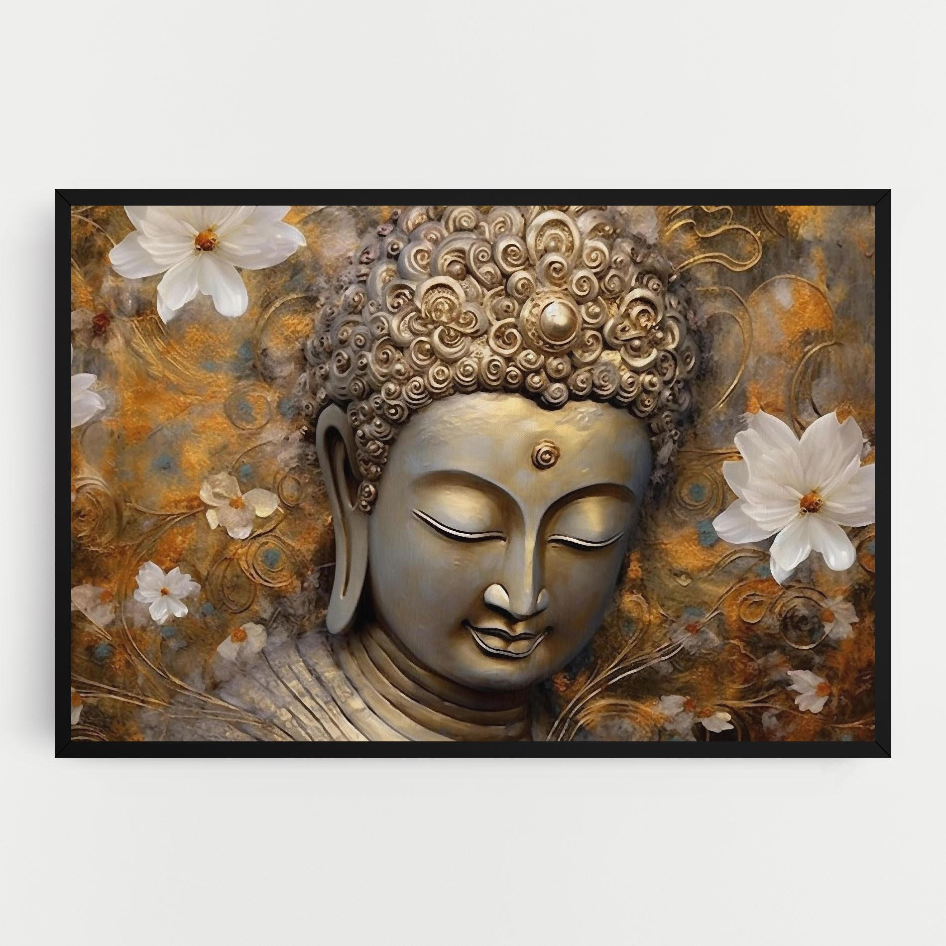 Vászonkép White Flower Buddha Art mockup 0