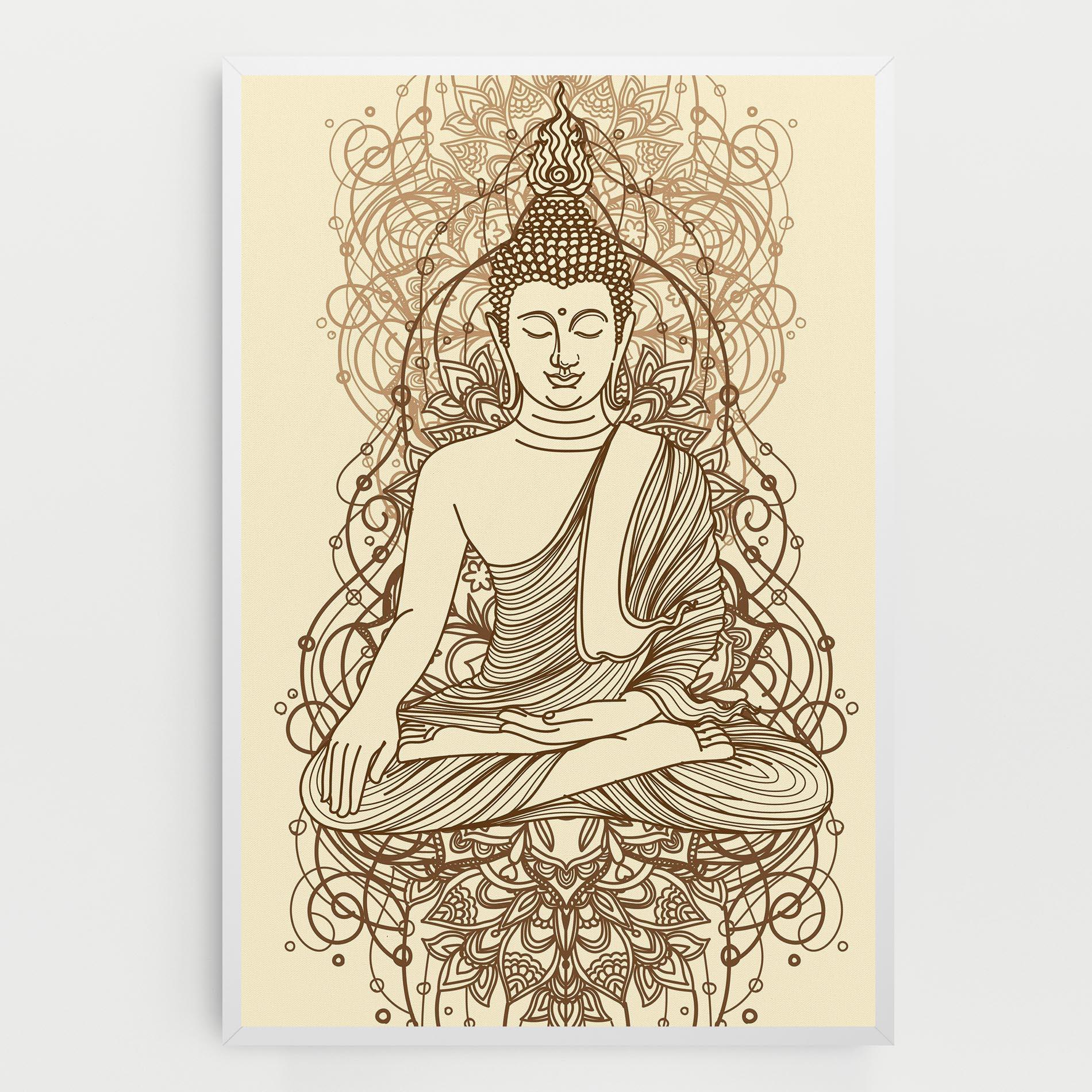 Vászonkép Brown Line Buddha mockup 0