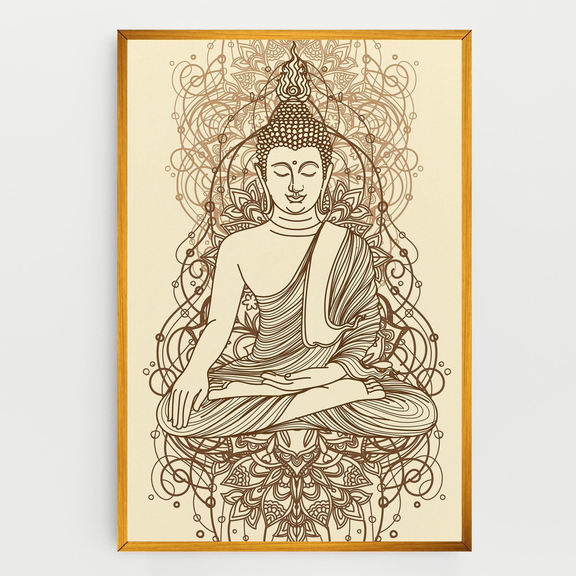Vászonkép Brown Line Buddha mockup 0