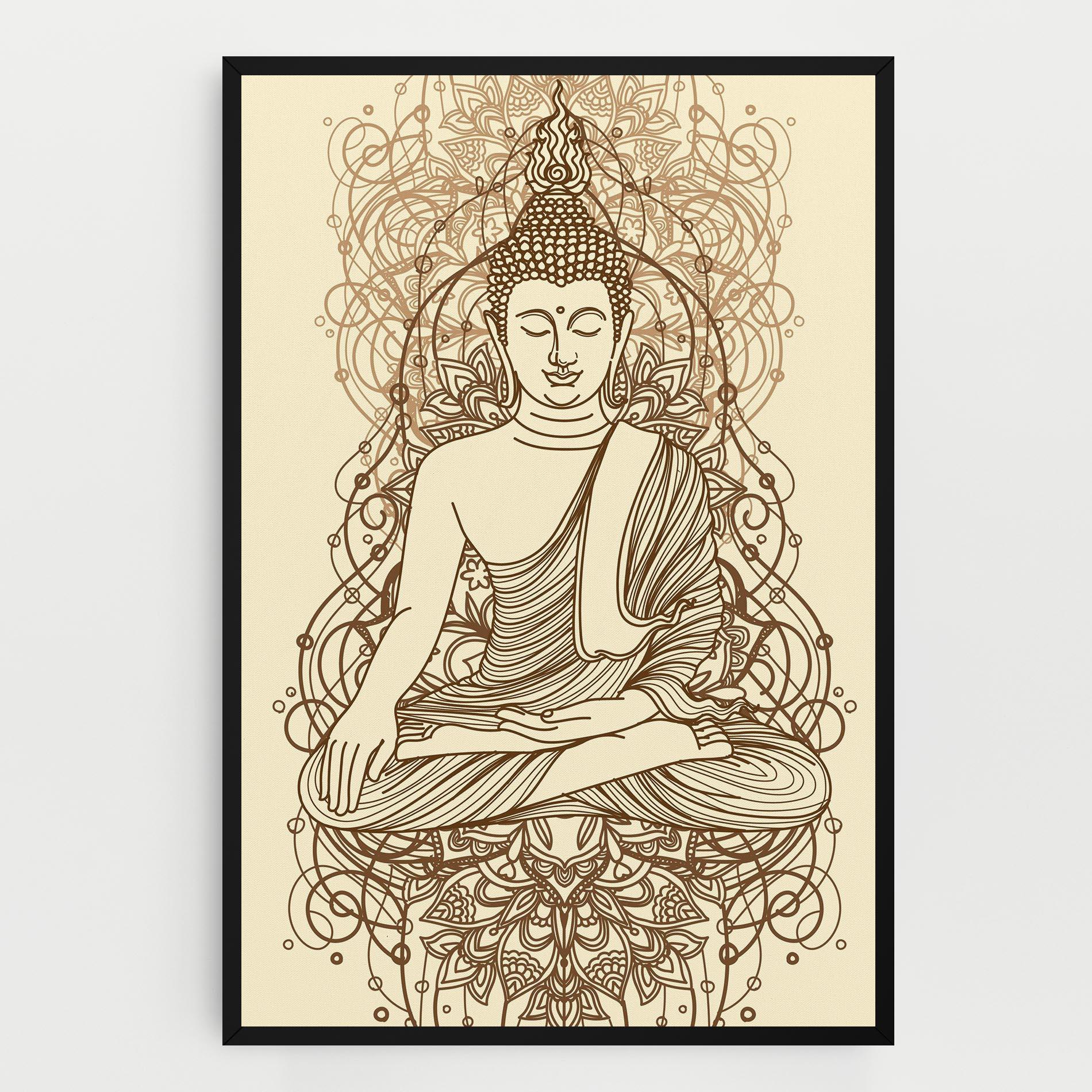 Vászonkép Brown Line Buddha mockup 0