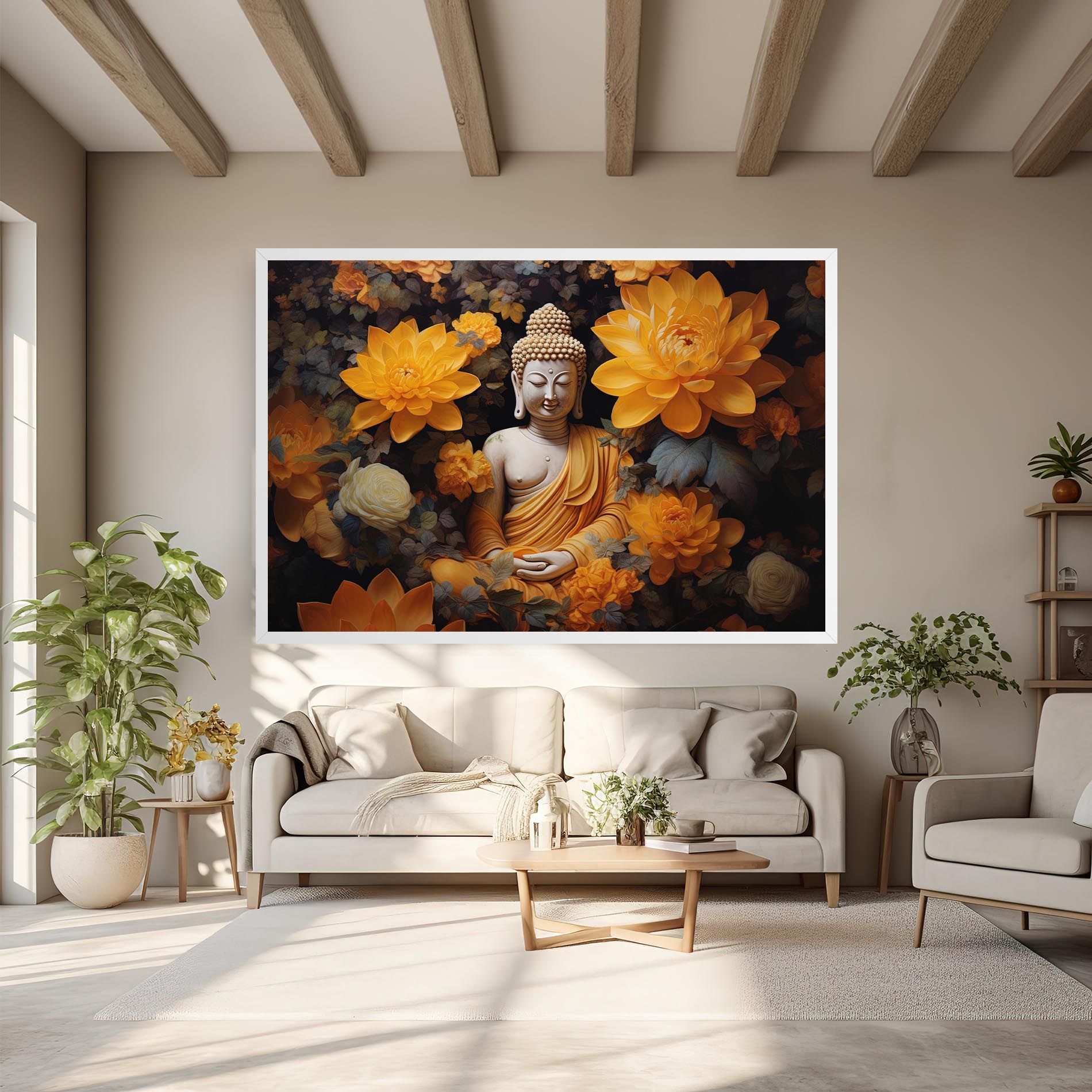 Buddha Big Flowers mockup 6