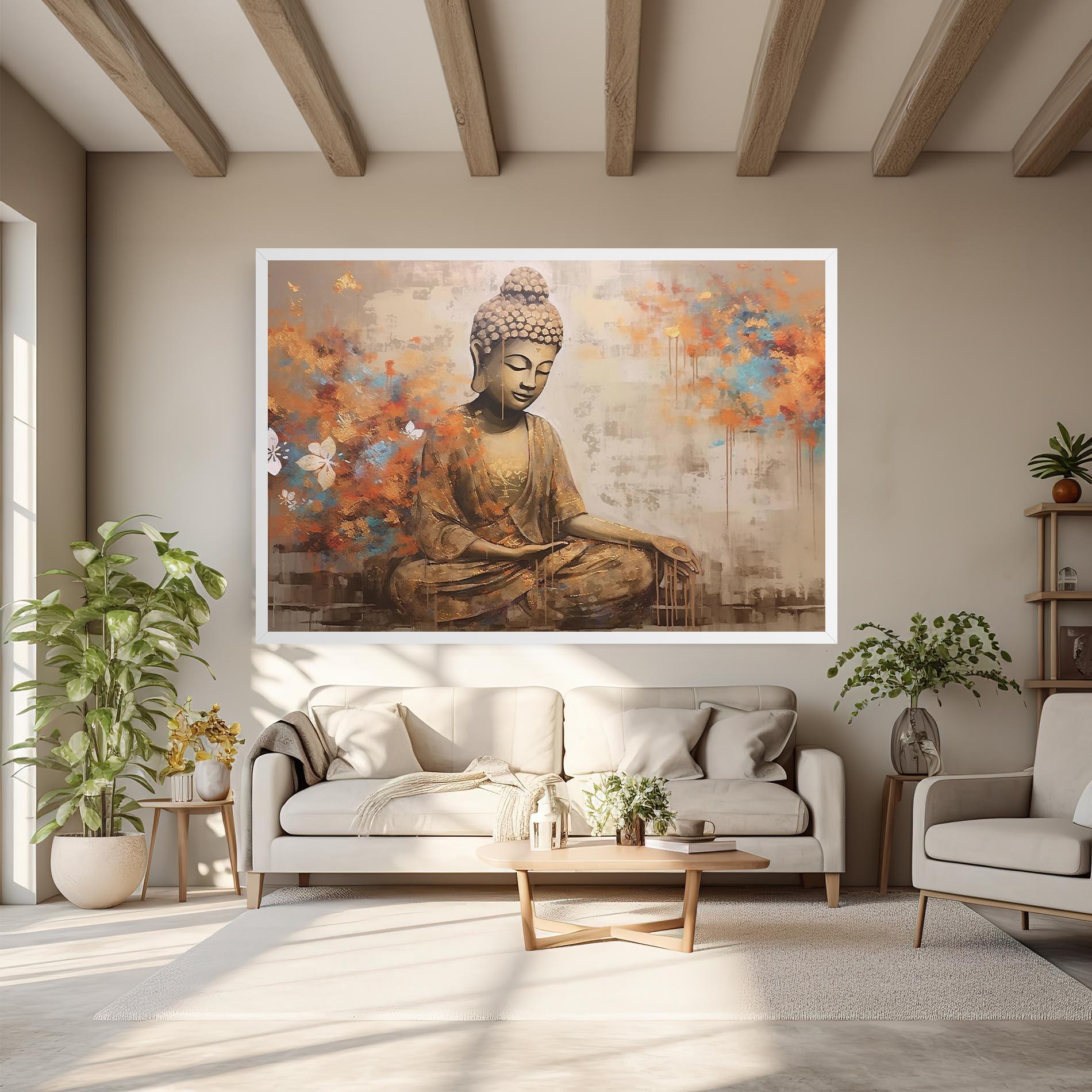 Vászonkép Buddha Cream Blue mockup 6