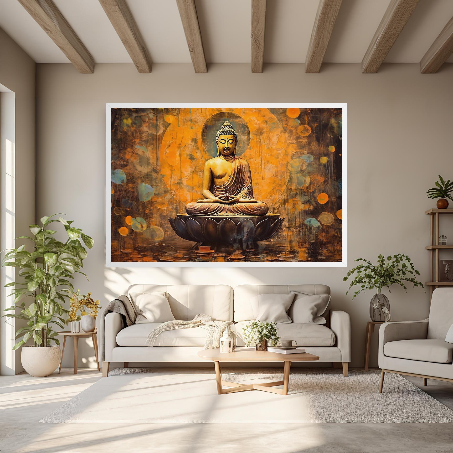 Vászonkép Buddha Floating Art mockup 6