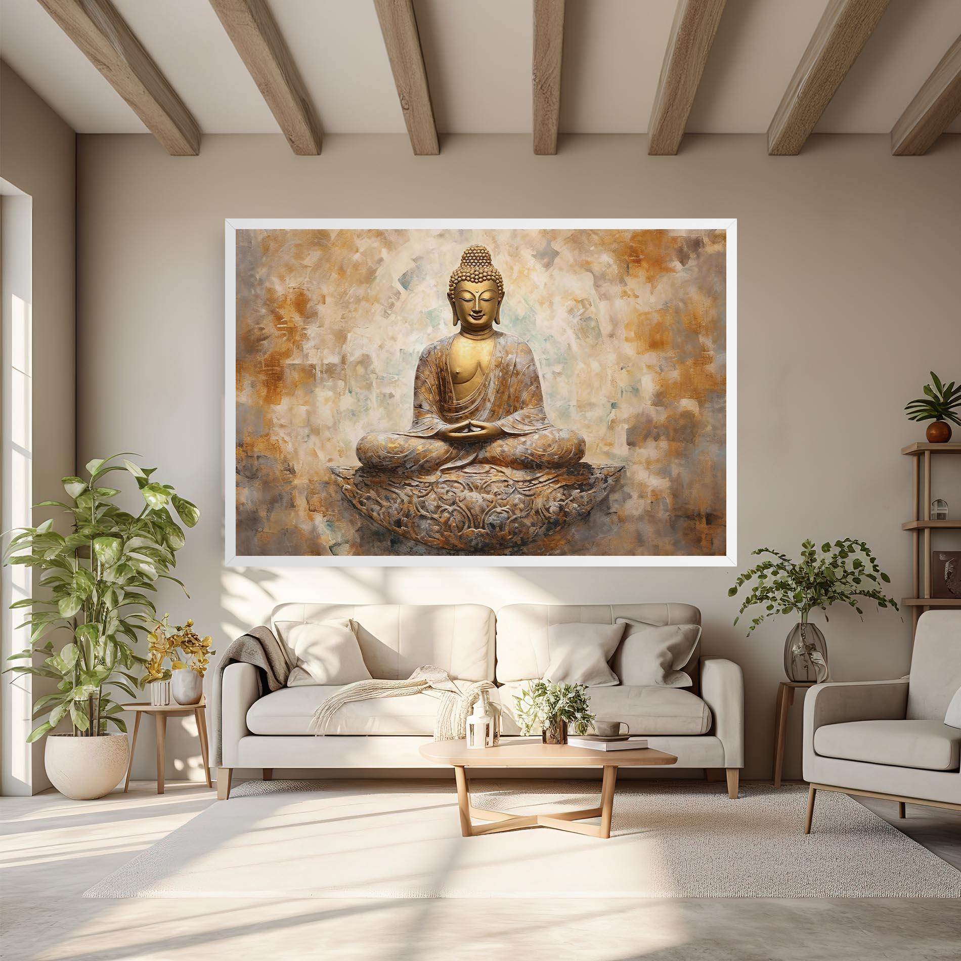 Vászonkép Cream Buddha Art mockup 6