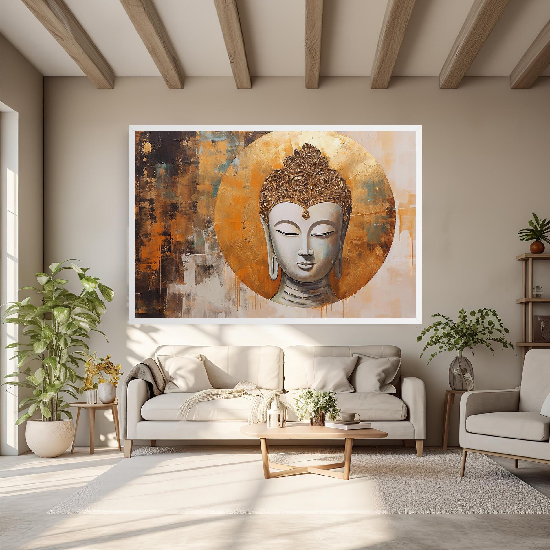 Cream Circle Buddha mockup 6