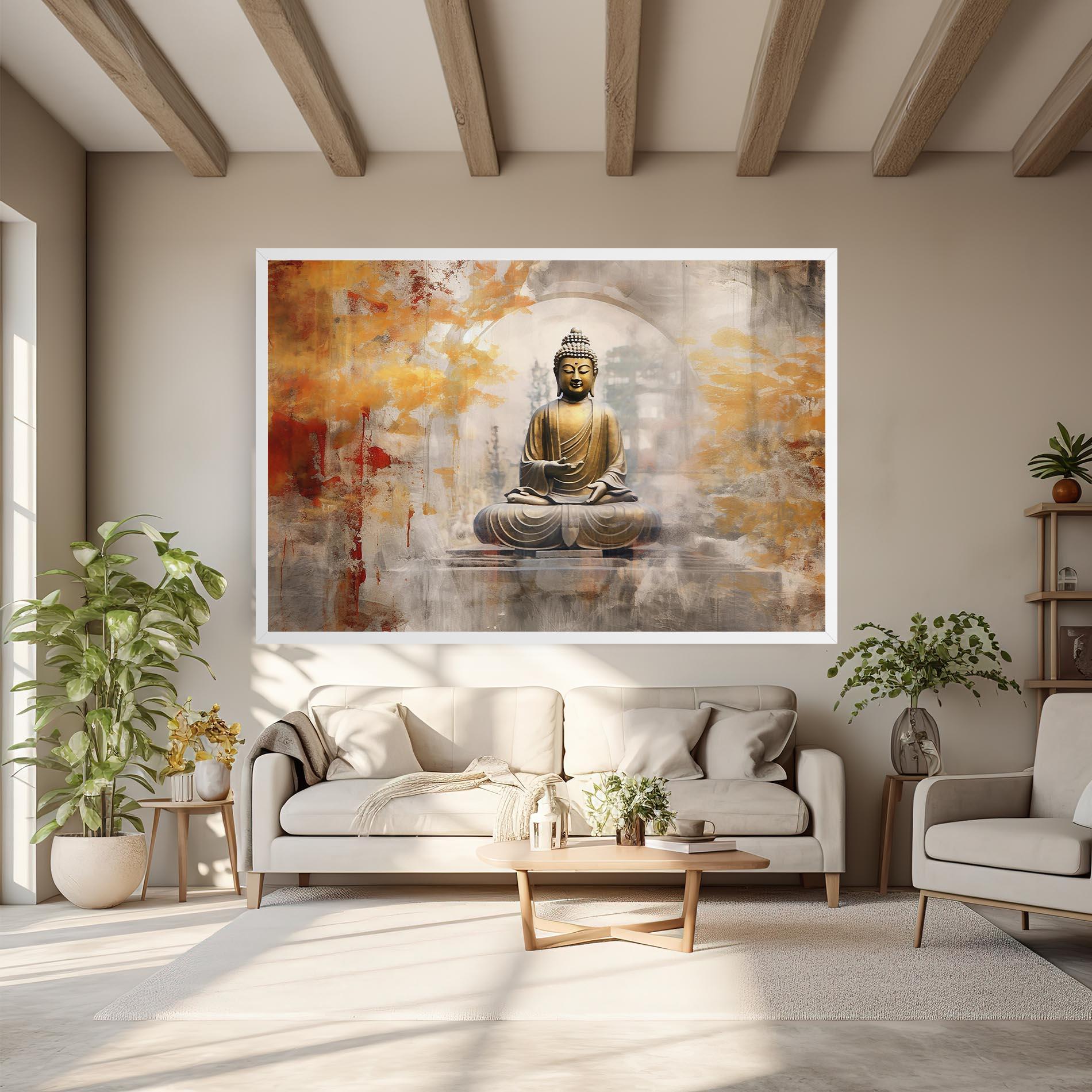 Vászonkép Grey Gold Buddha mockup 6
