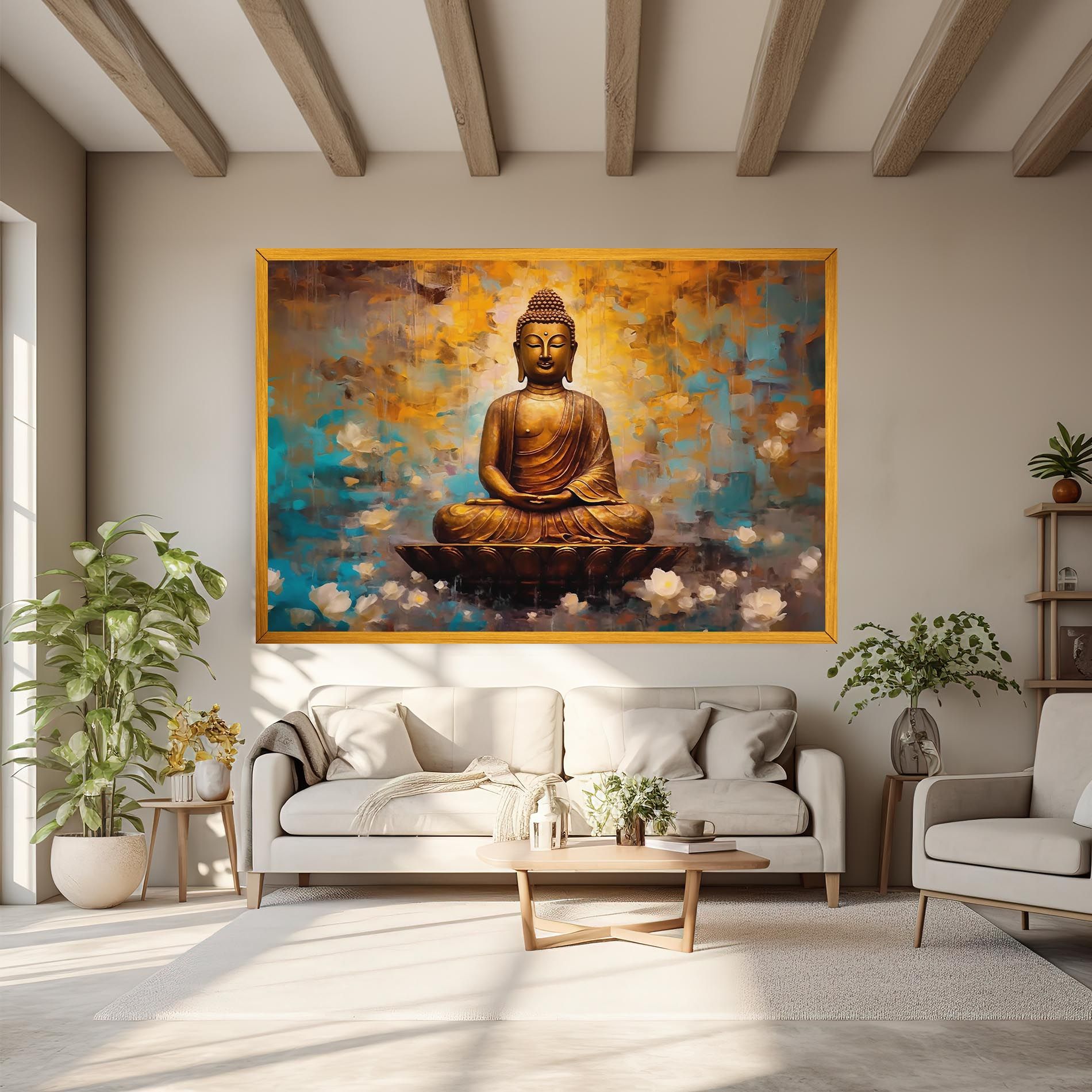 Blue Gold Buddha mockup 6