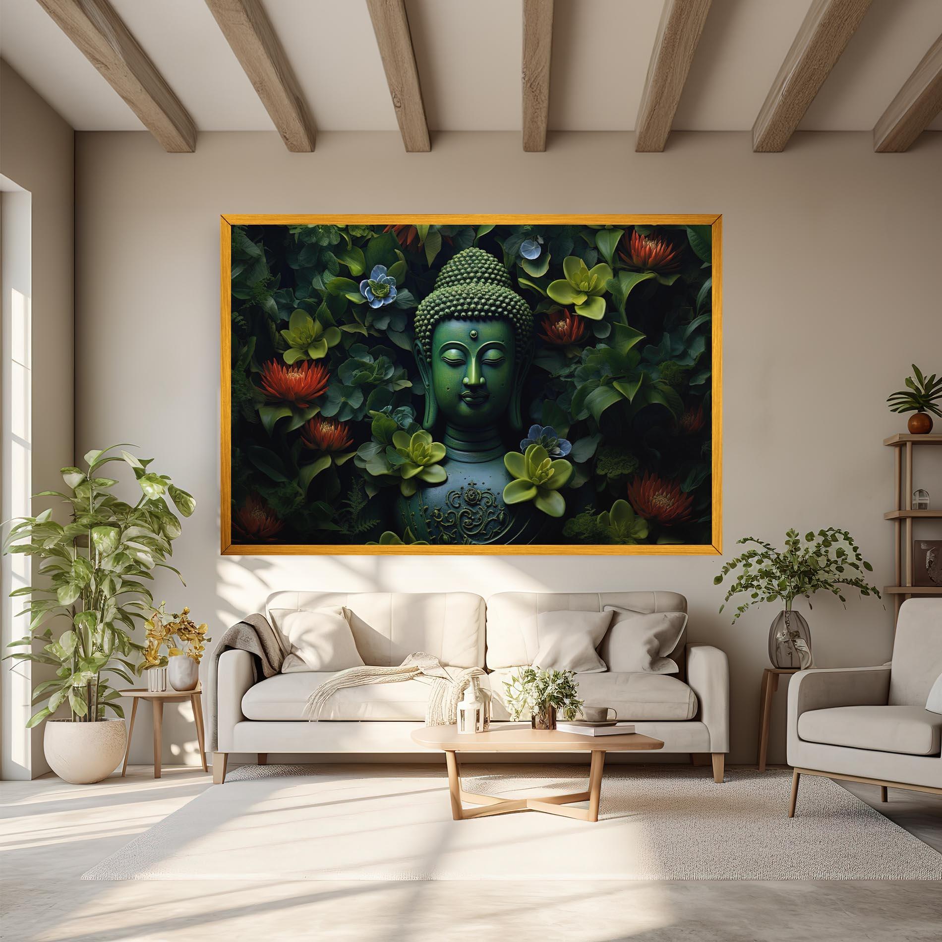 Vászonkép Blue Light Buddha mockup 6