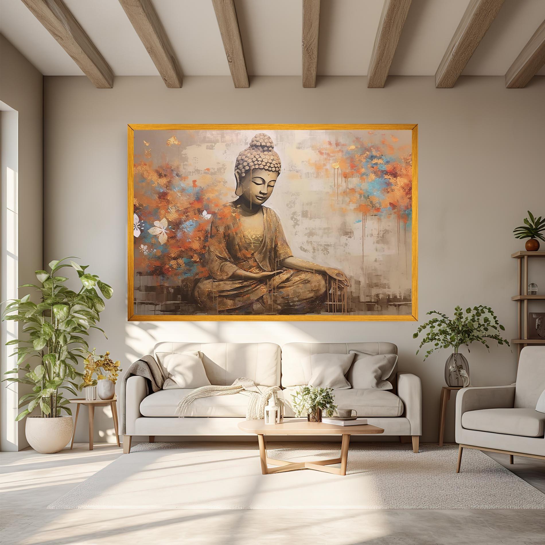 Vászonkép Buddha Cream Blue mockup 6
