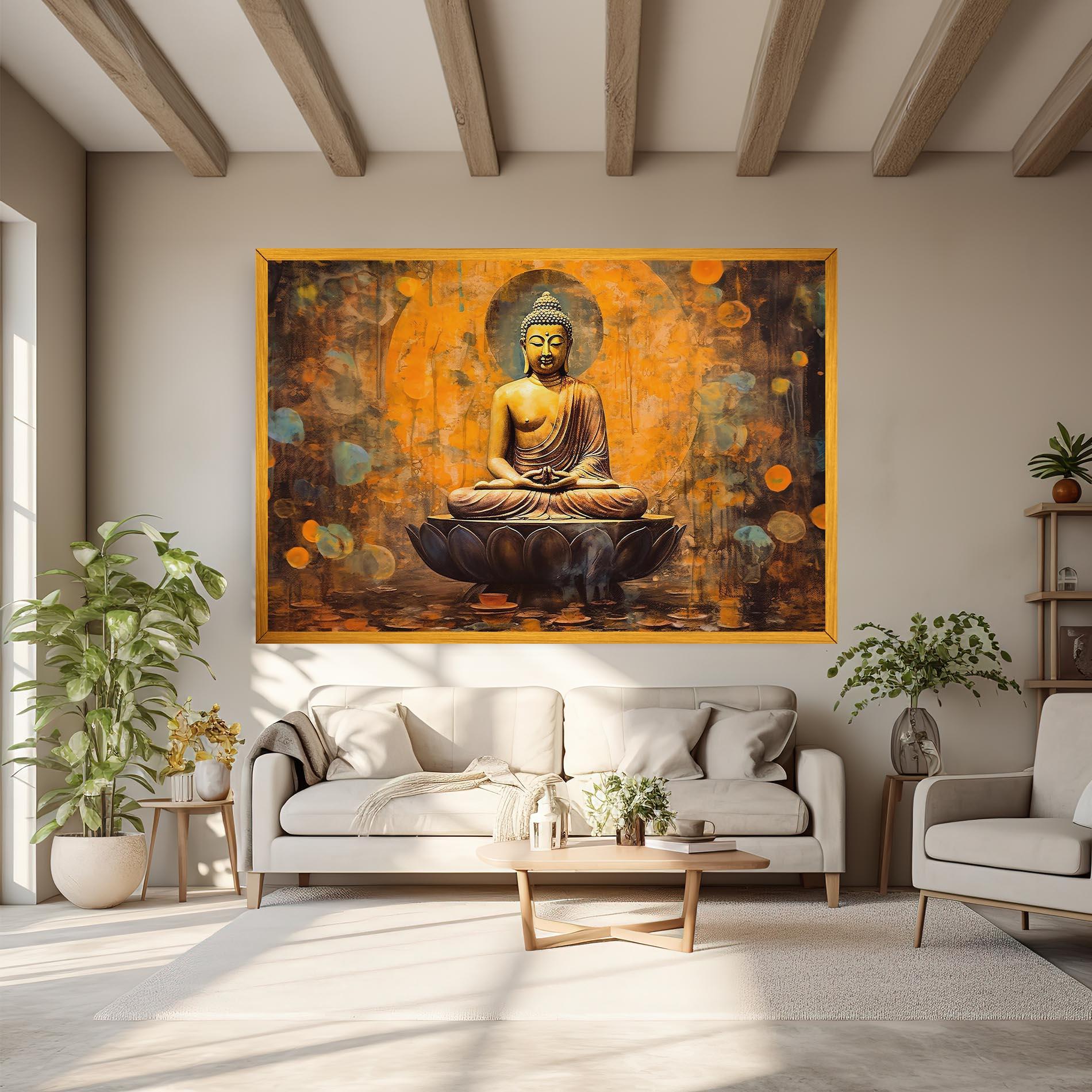 Vászonkép Buddha Floating Art mockup 6