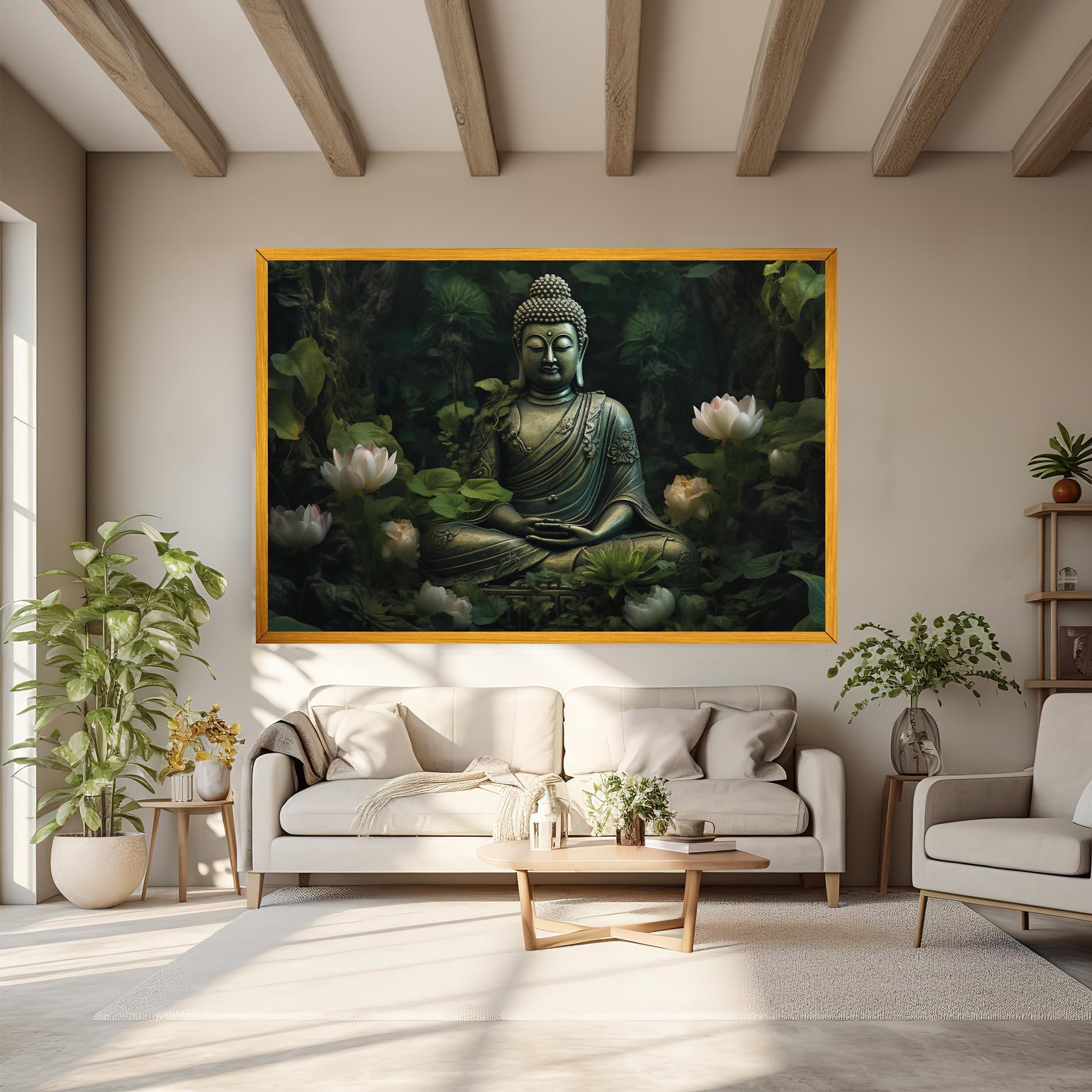 Vászonkép Buddha Lotus Flower mockup 6