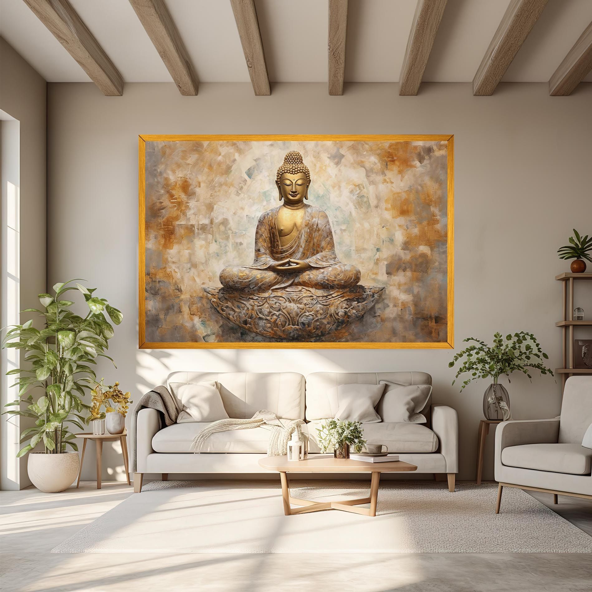 Cream Buddha Art mockup 6