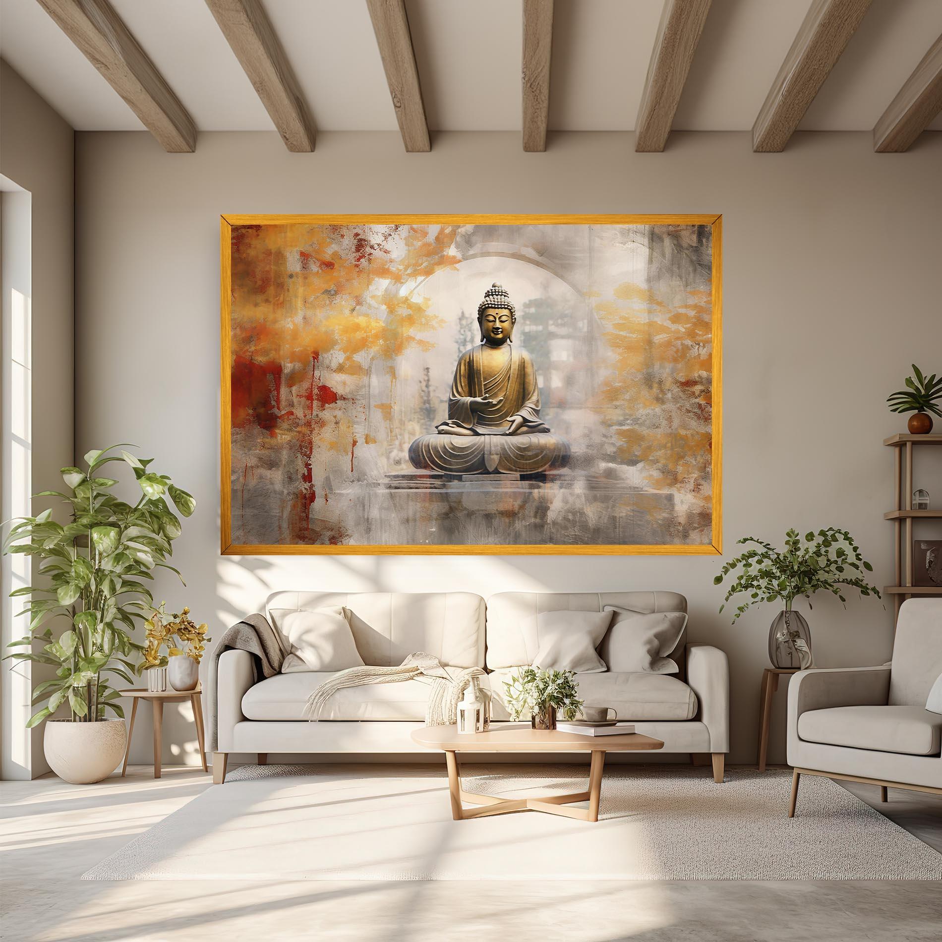Vászonkép Grey Gold Buddha mockup 6
