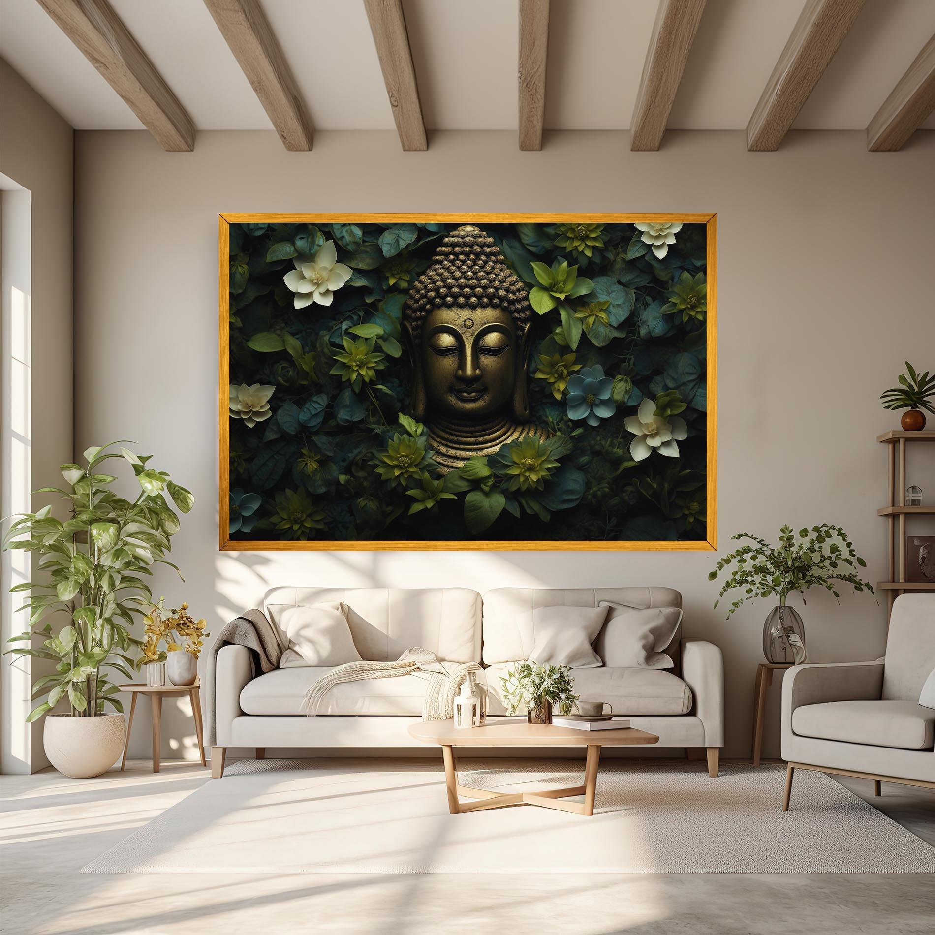 Vászonkép Lotus Flower Buddha mockup 6