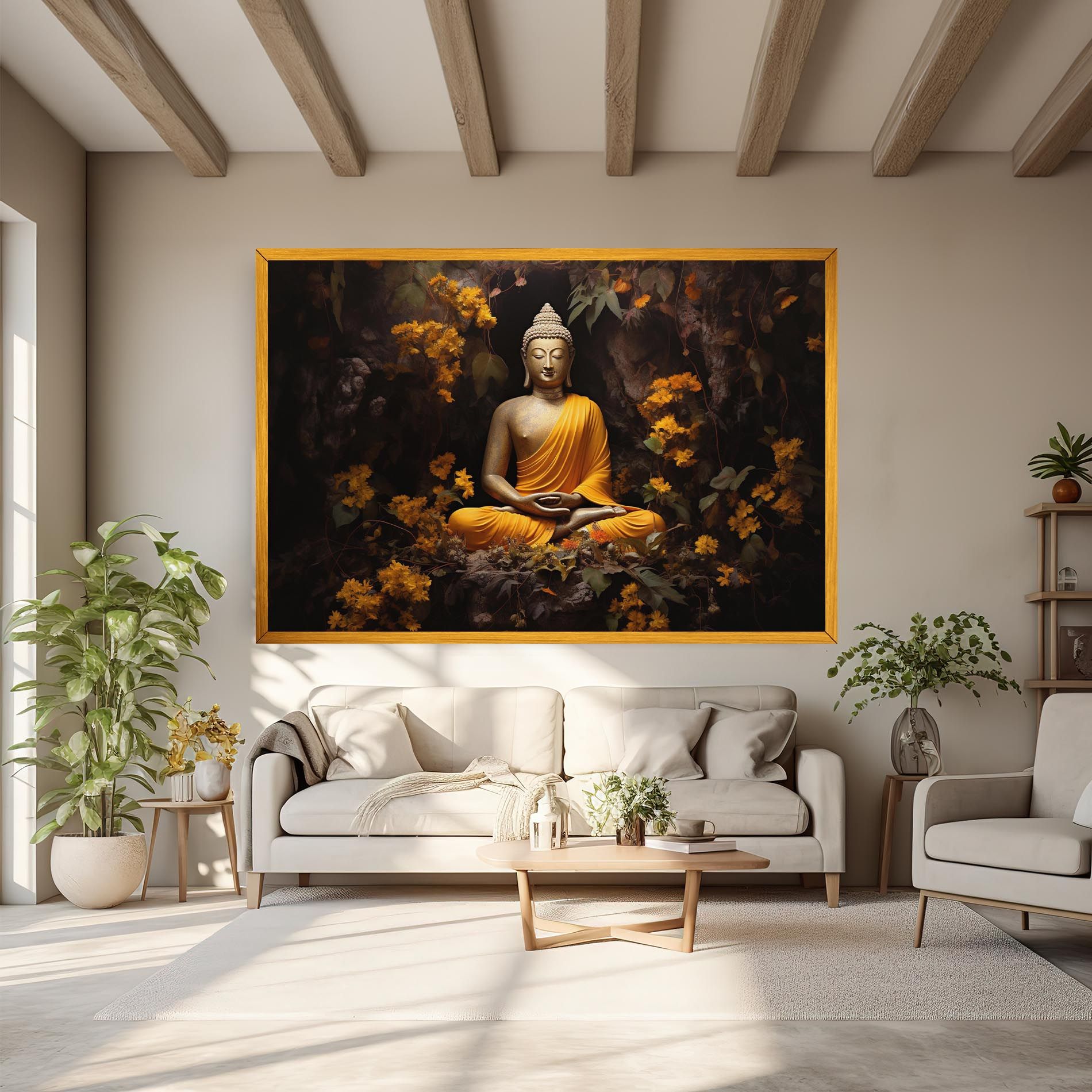Yellow Light Buddha mockup 6